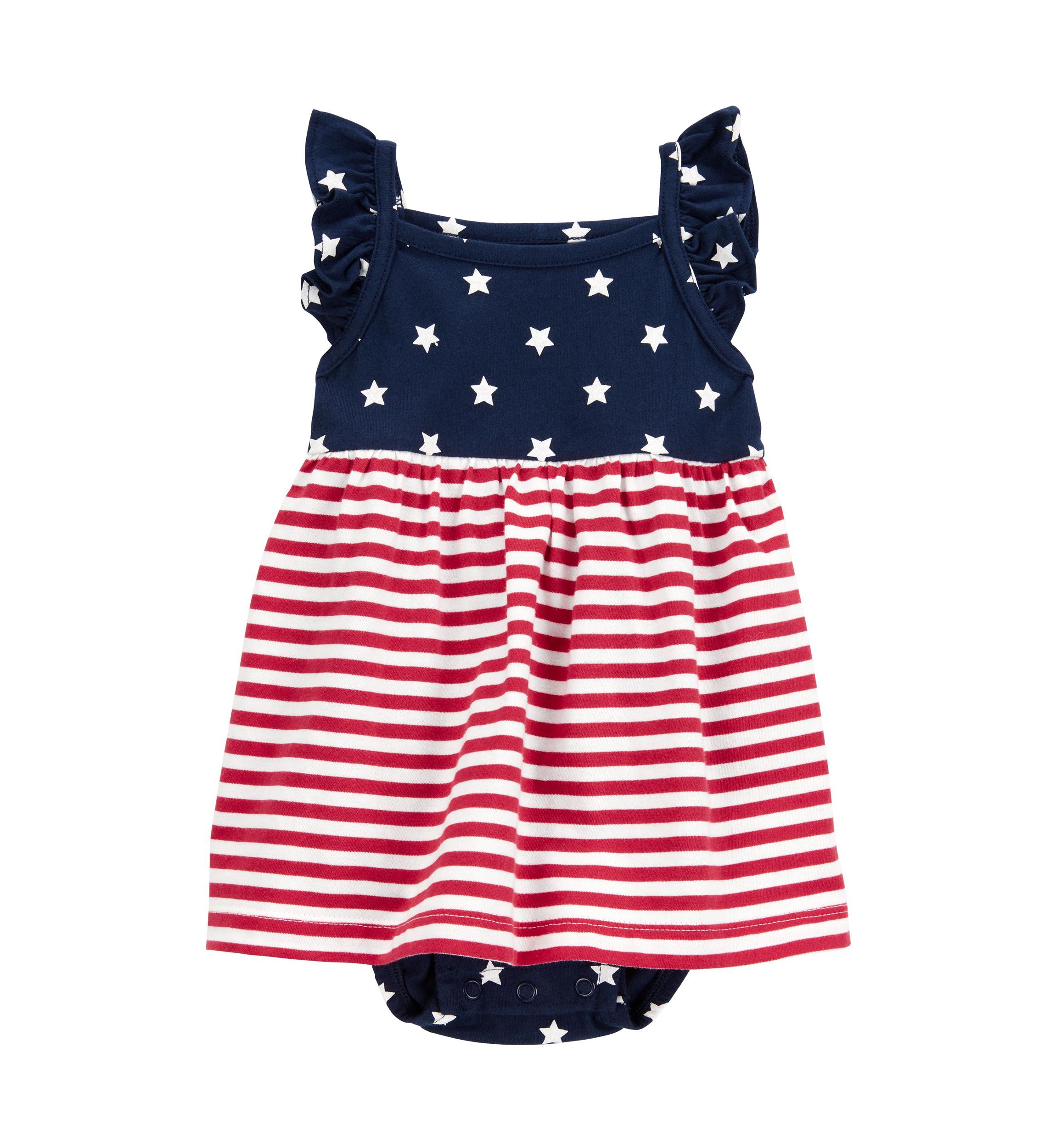 Baby Girls Flag Printed Sunsuit