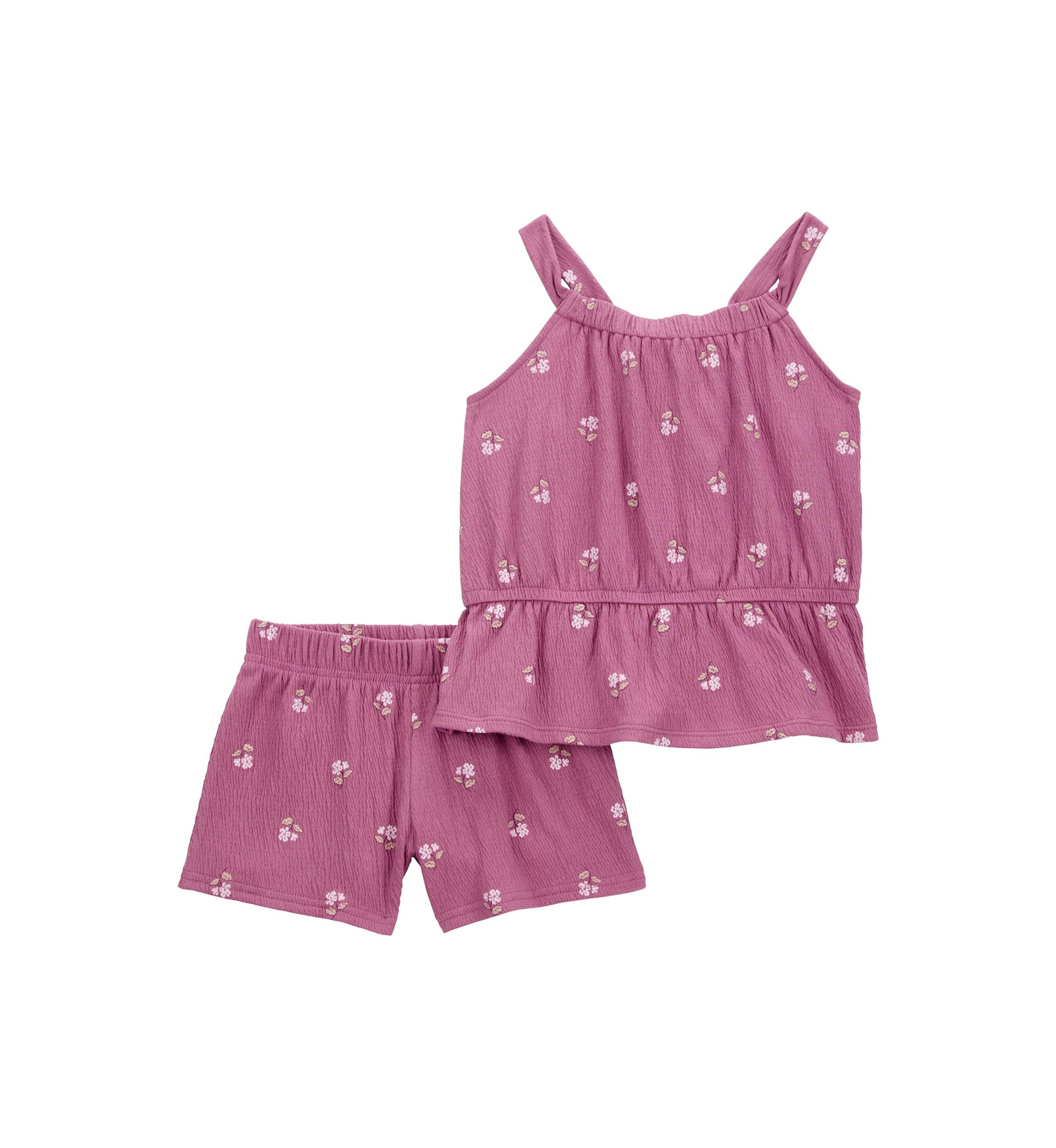 Baby Girls Floral Printed Top and Shorts Set