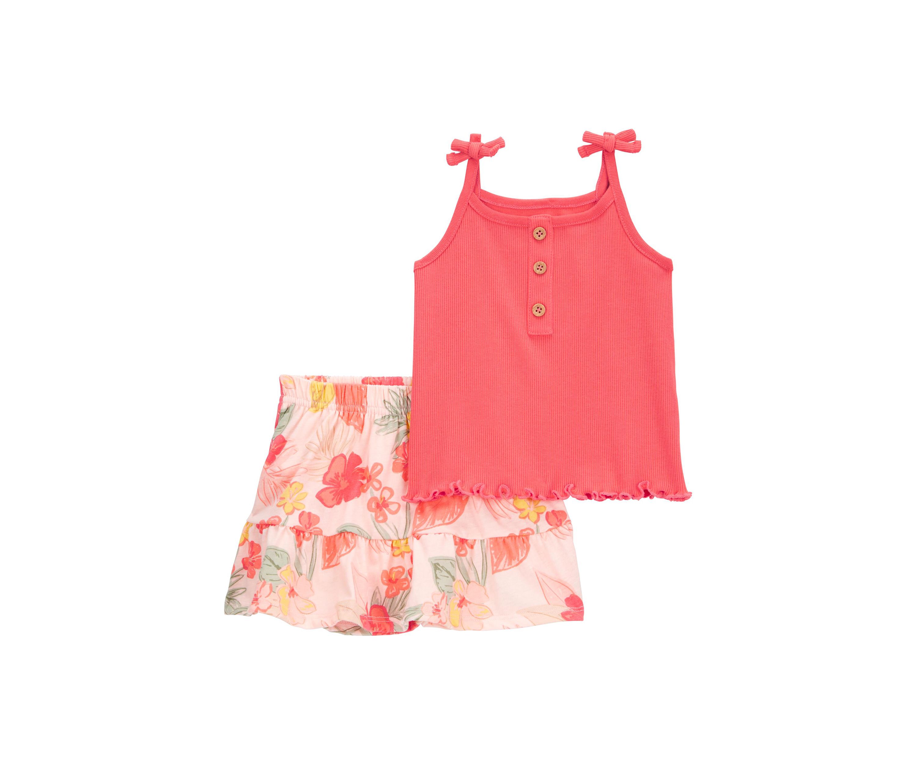 Baby Girls Tank Top and Printed Skort Set