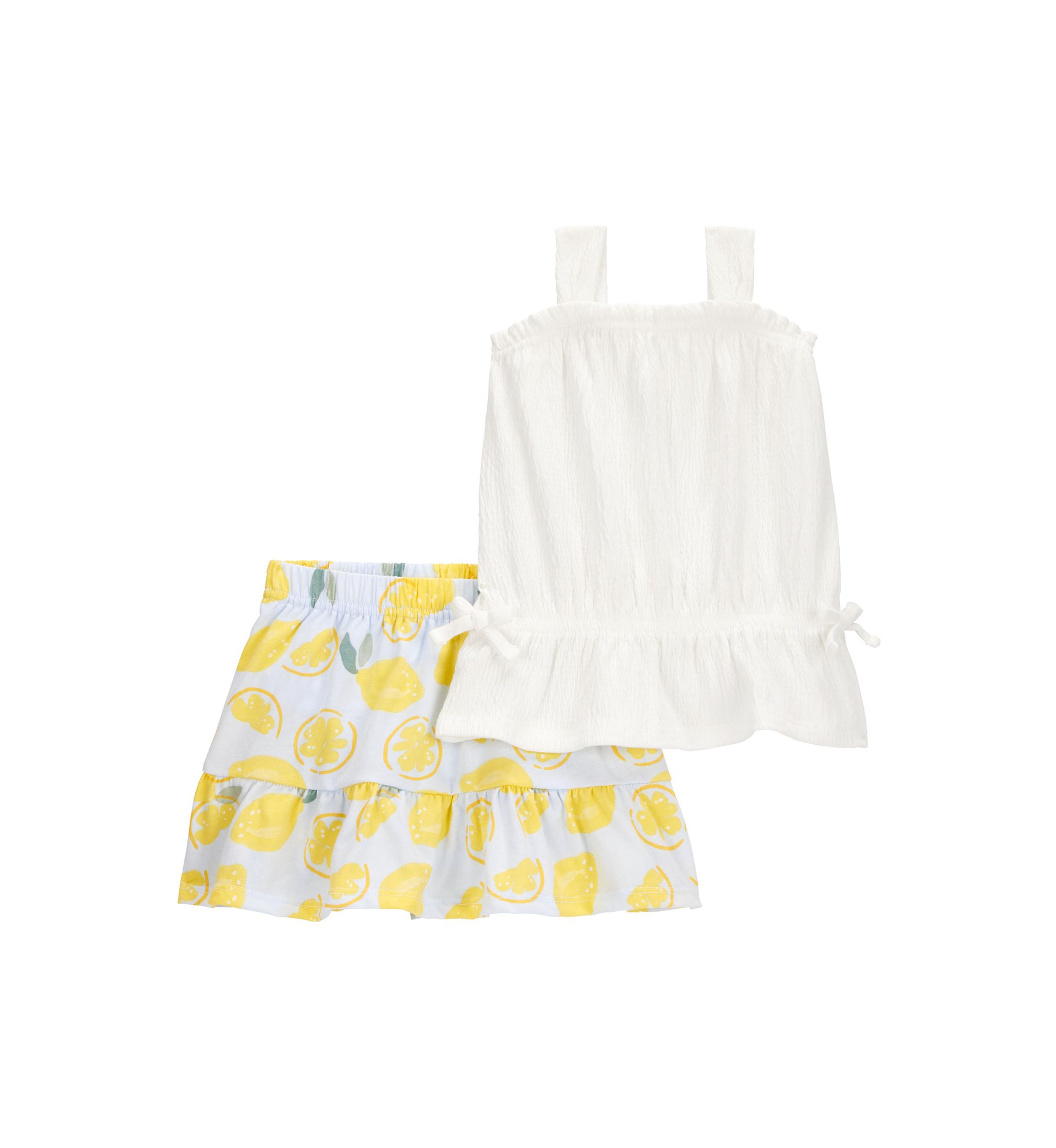 Baby Girls Lemon Printed Top and Skort Set