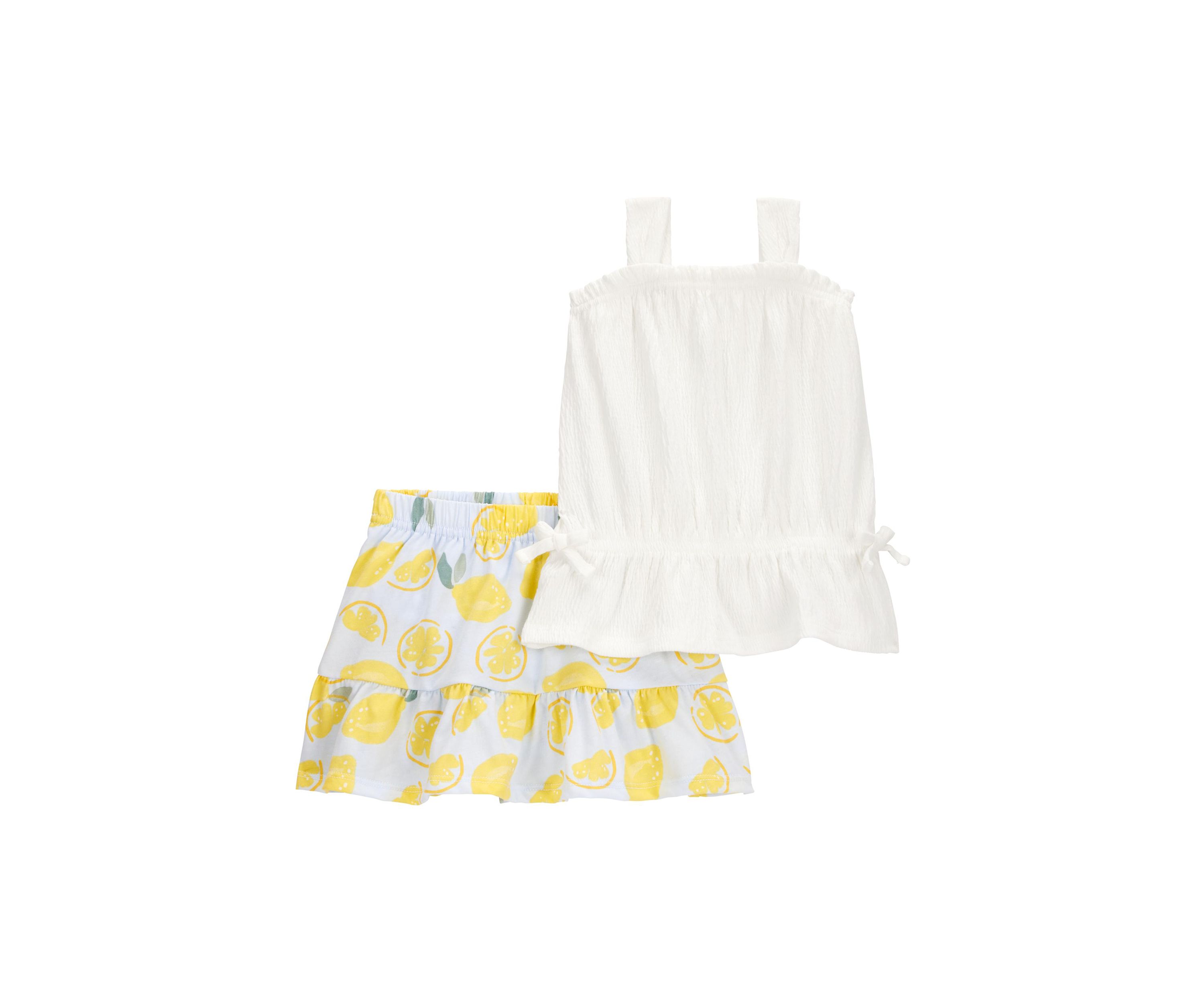 Baby Girls Lemon Printed Top and Skort Set