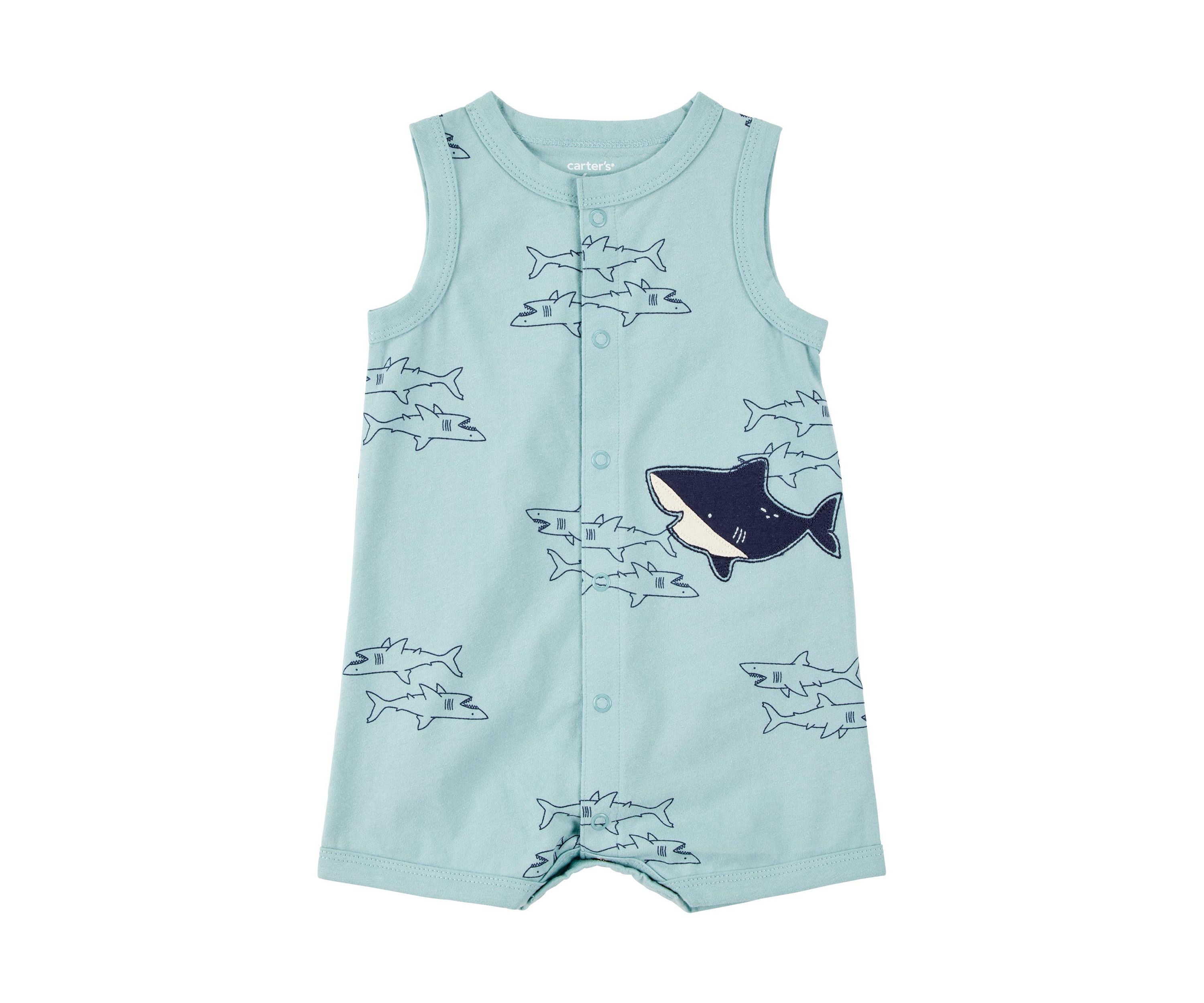 Baby Boys Shark Printed Romper