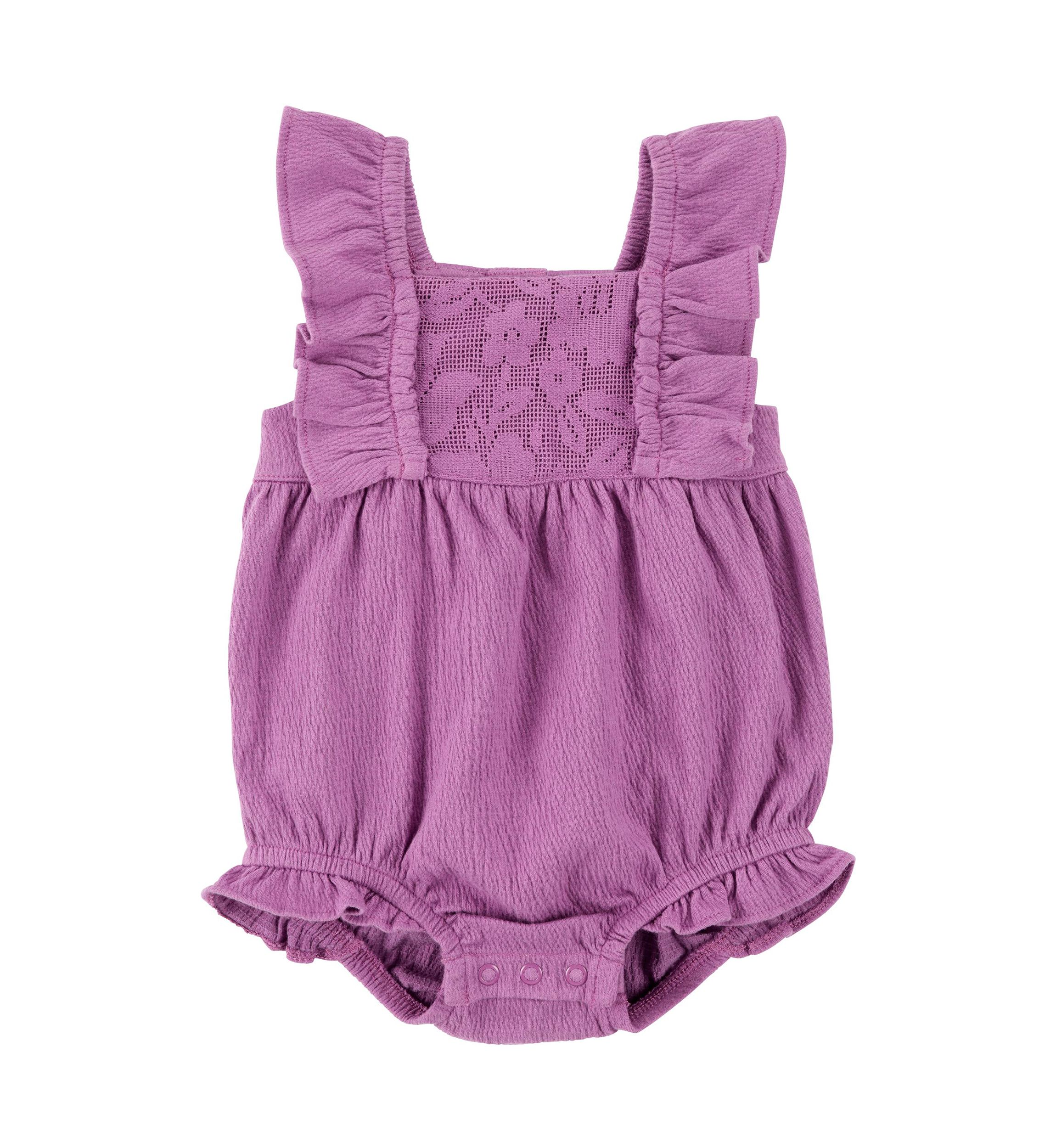 Baby Girls Flutter Sleeve One Piece Romper