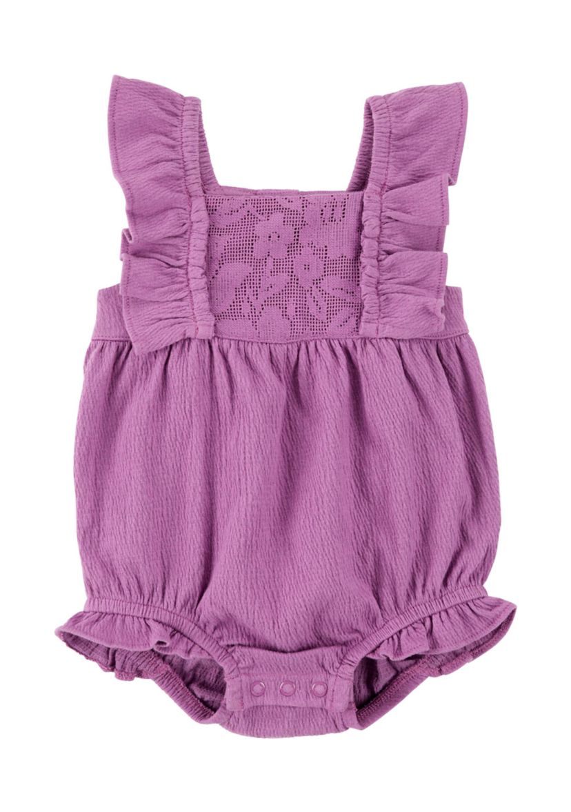 Baby Girls Flutter Sleeve One Piece Romper
