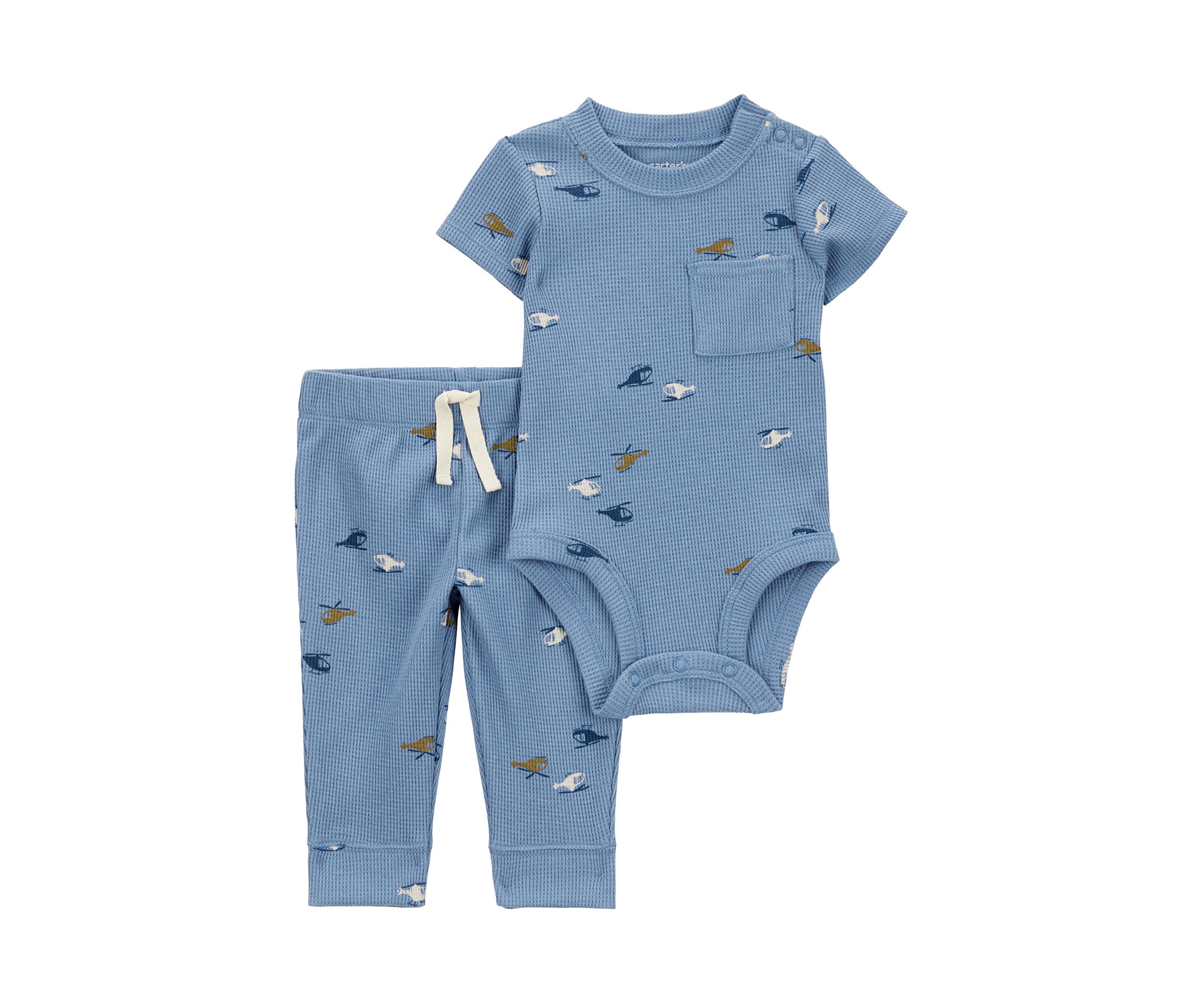 Baby Boys Printed Bodysuit and Pants Set