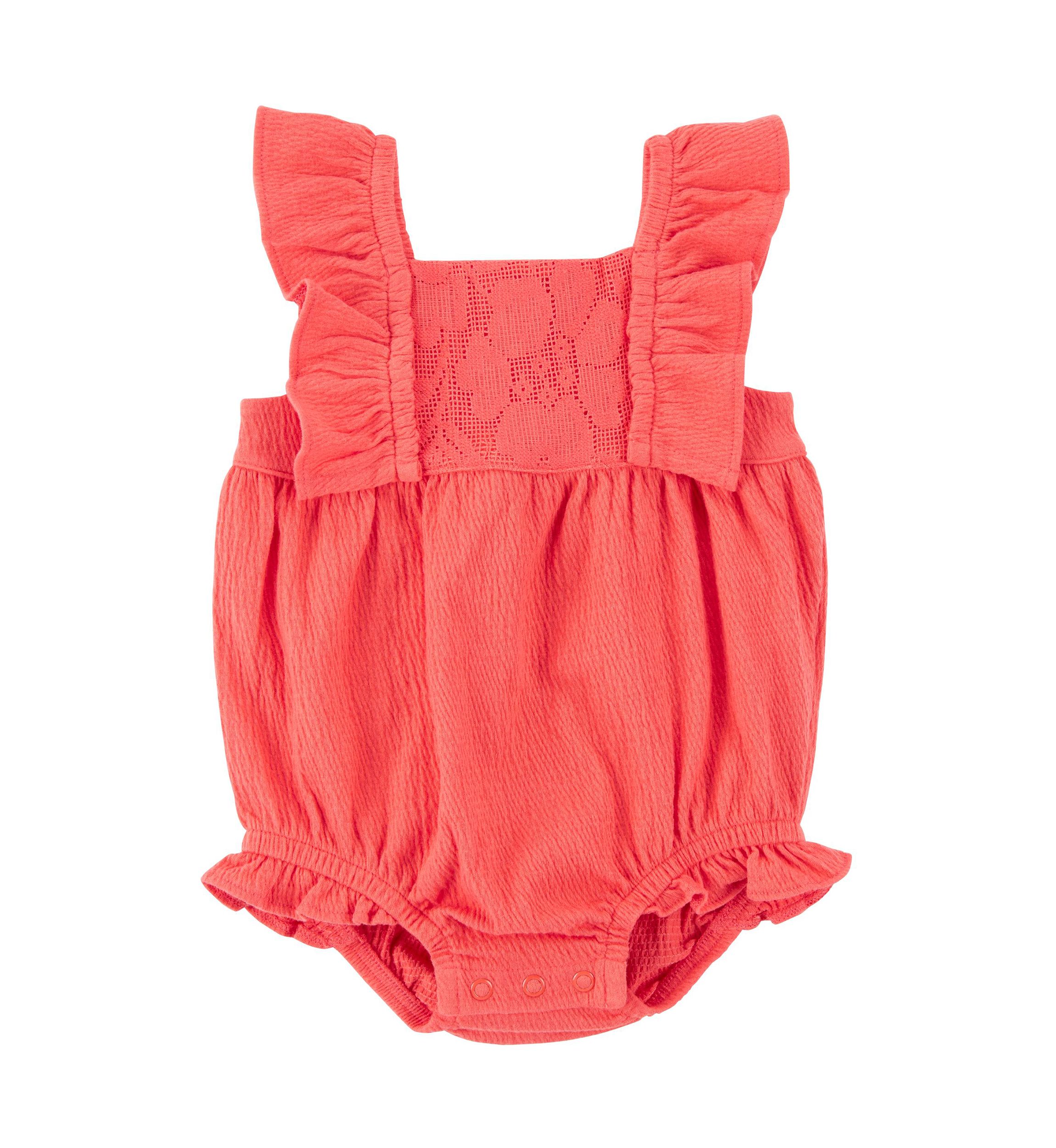 Baby Girls Flutter Sleeve One Piece Romper