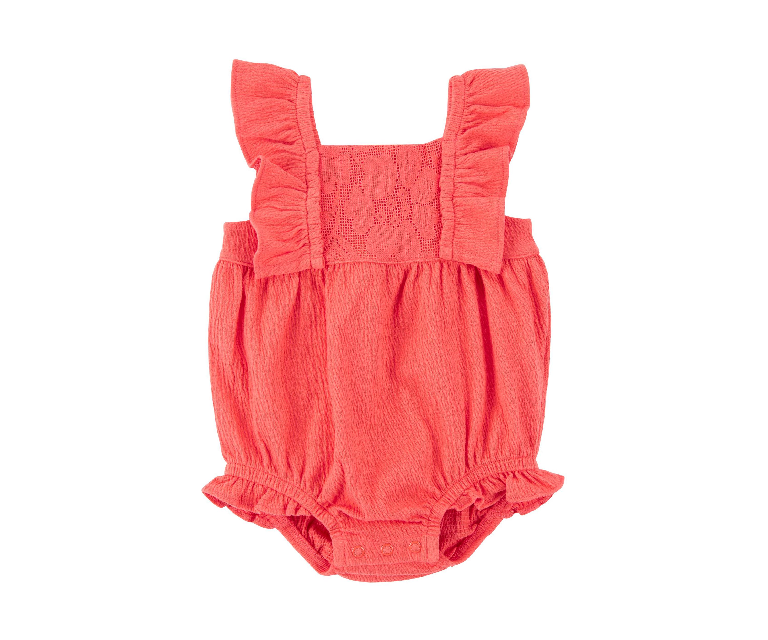 Baby Girls Flutter Sleeve One Piece Romper
