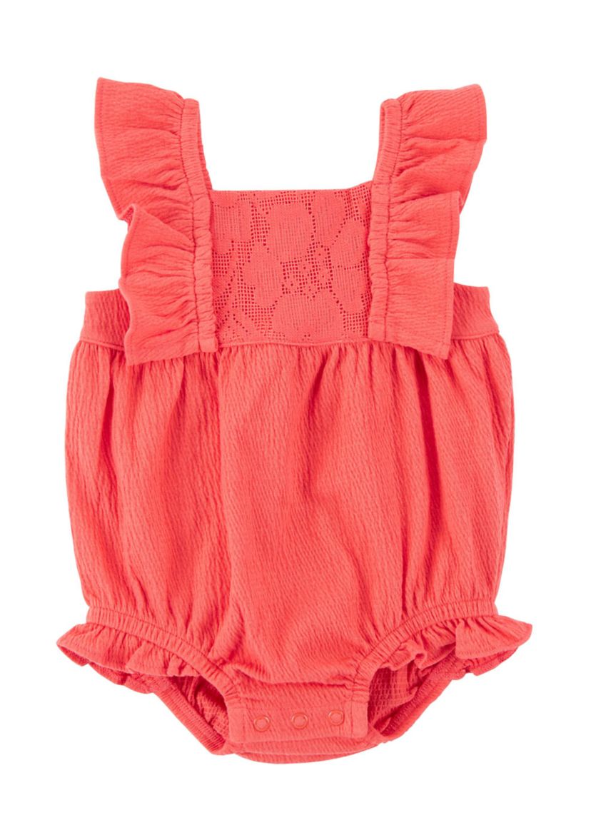 Baby Girls Flutter Sleeve One Piece Romper