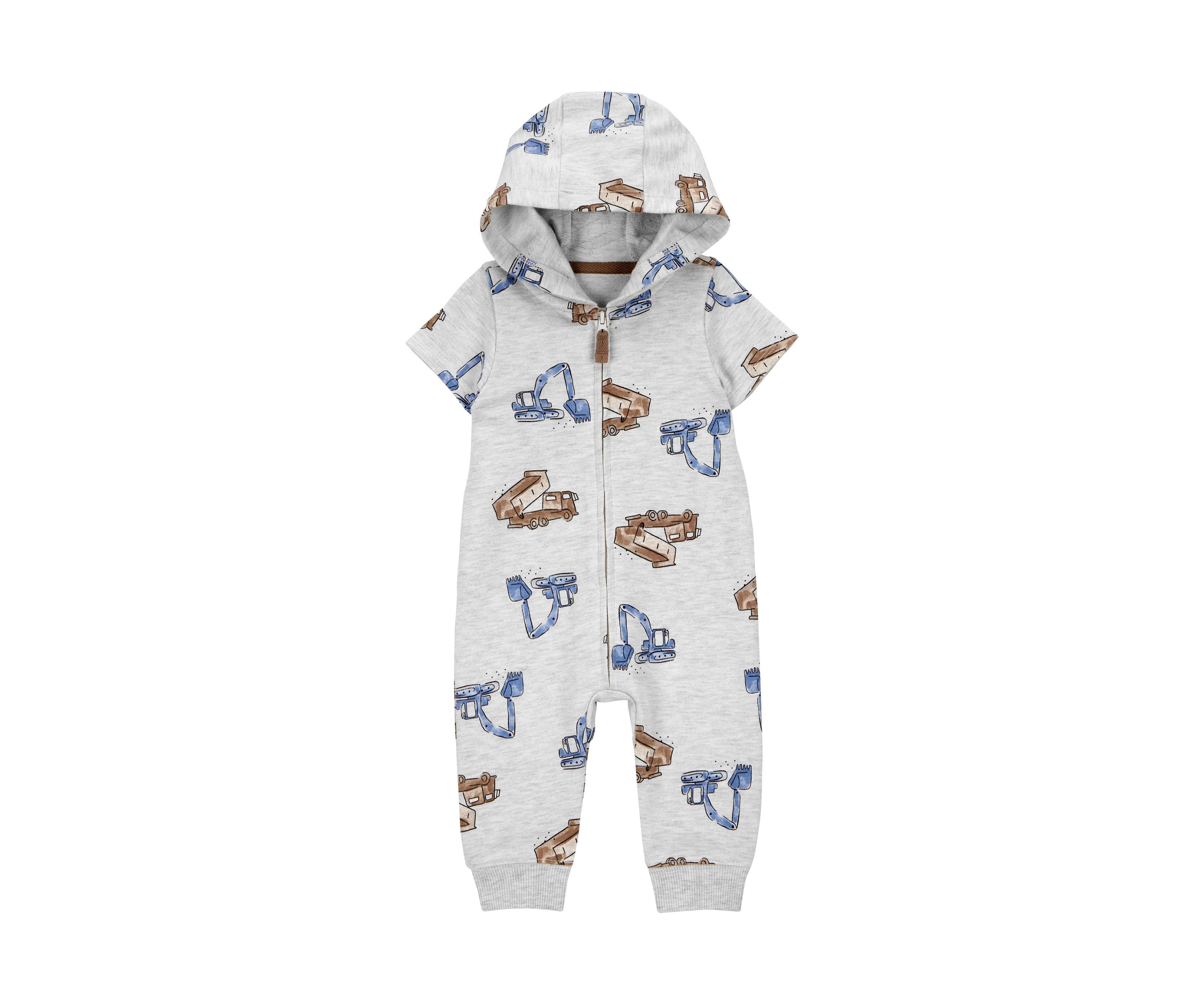 Baby Boys Short Sleeve Hooded Jumpsuit