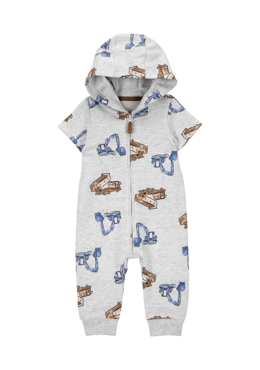 Baby Boys Short Sleeve Hooded Jumpsuit