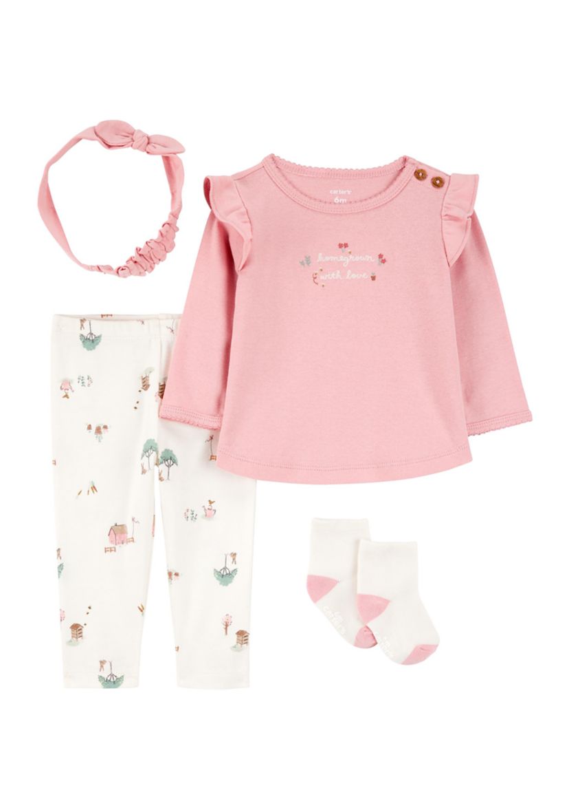 Baby Girls 4-Piece Legging Set 