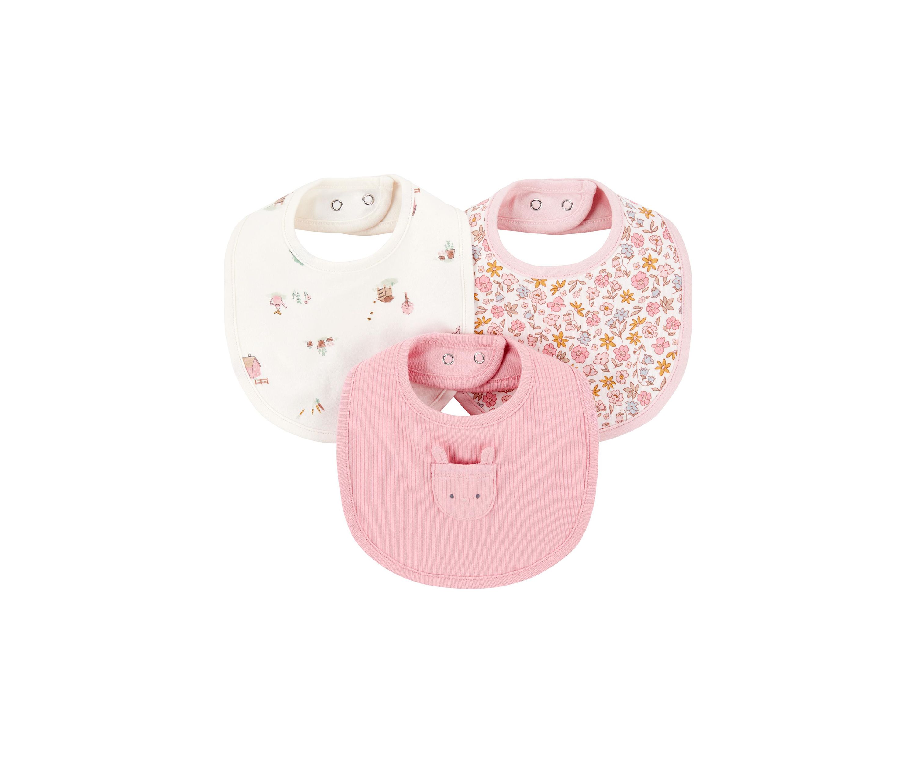 Baby Girls Bibs - 3 Pack