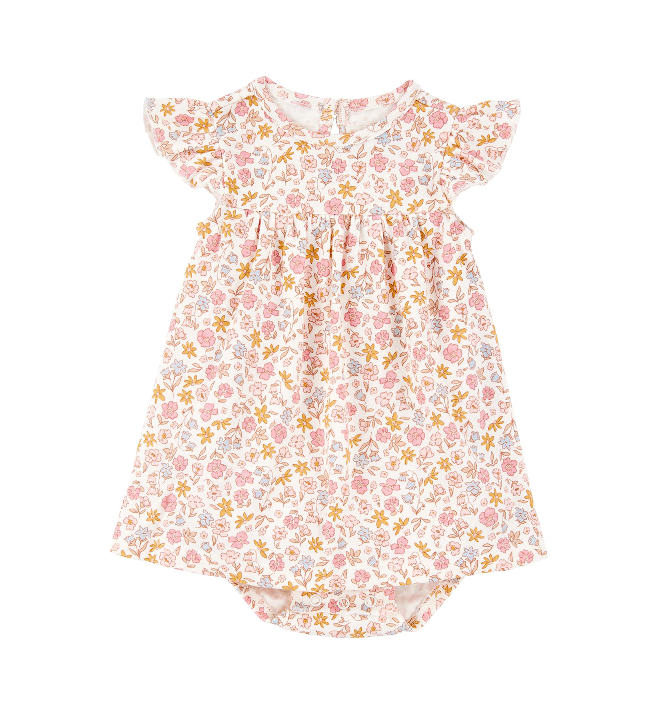 Baby Girls Printed Dress and Cardigan Set 