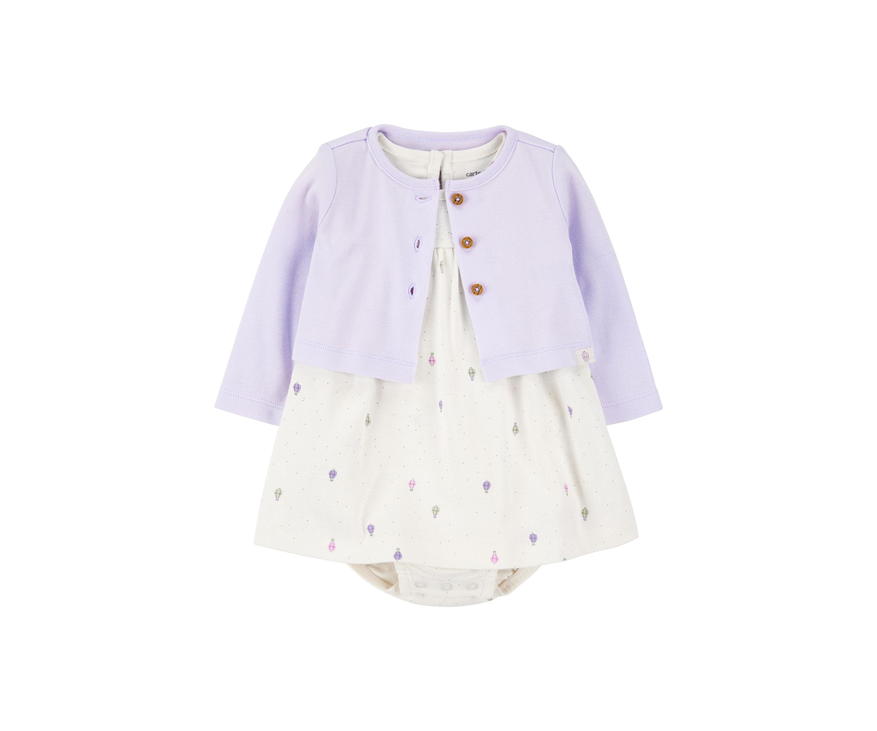 Baby Girls Dress and Cardigan Set 