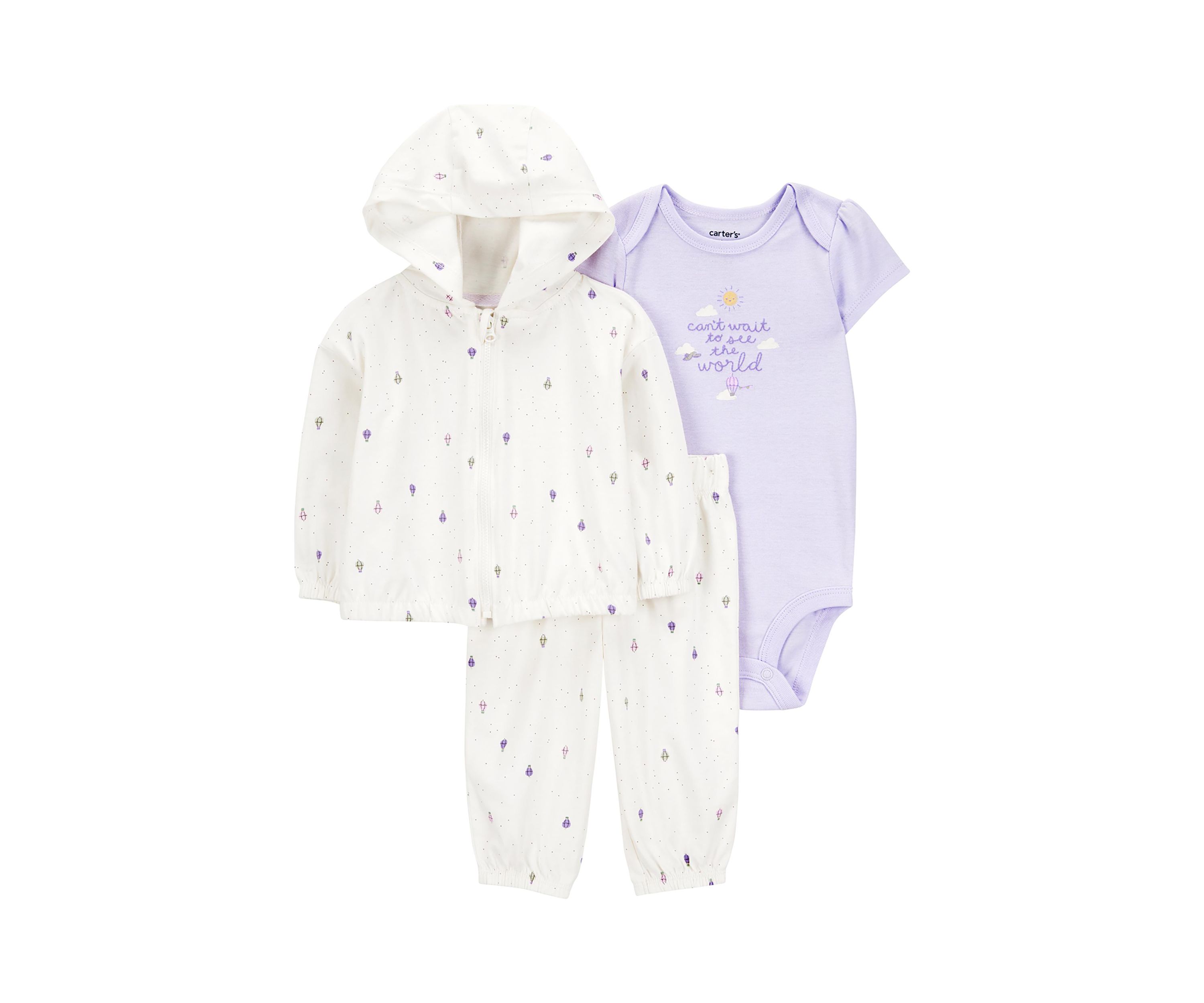 Baby Girls Zip Front Ice Cream Printed Cardigan Set