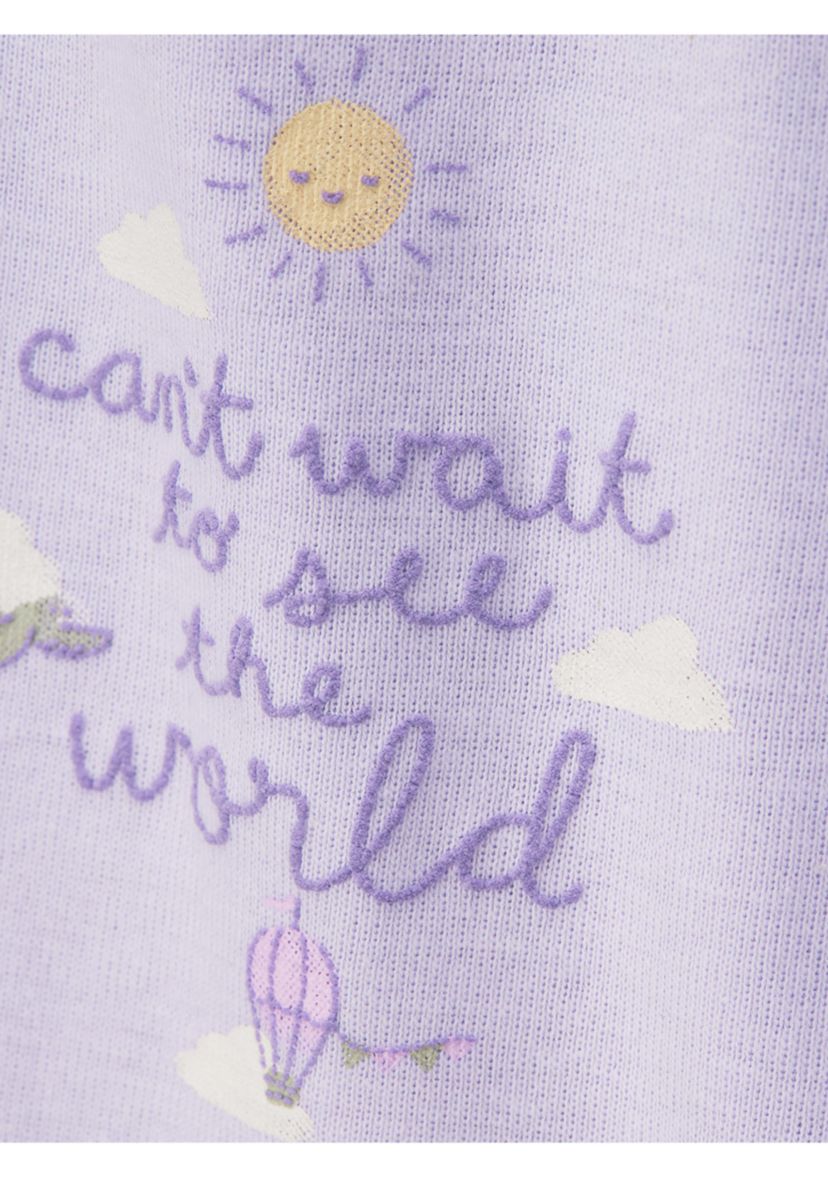 Baby Girls Zip Front Ice Cream Printed Cardigan Set