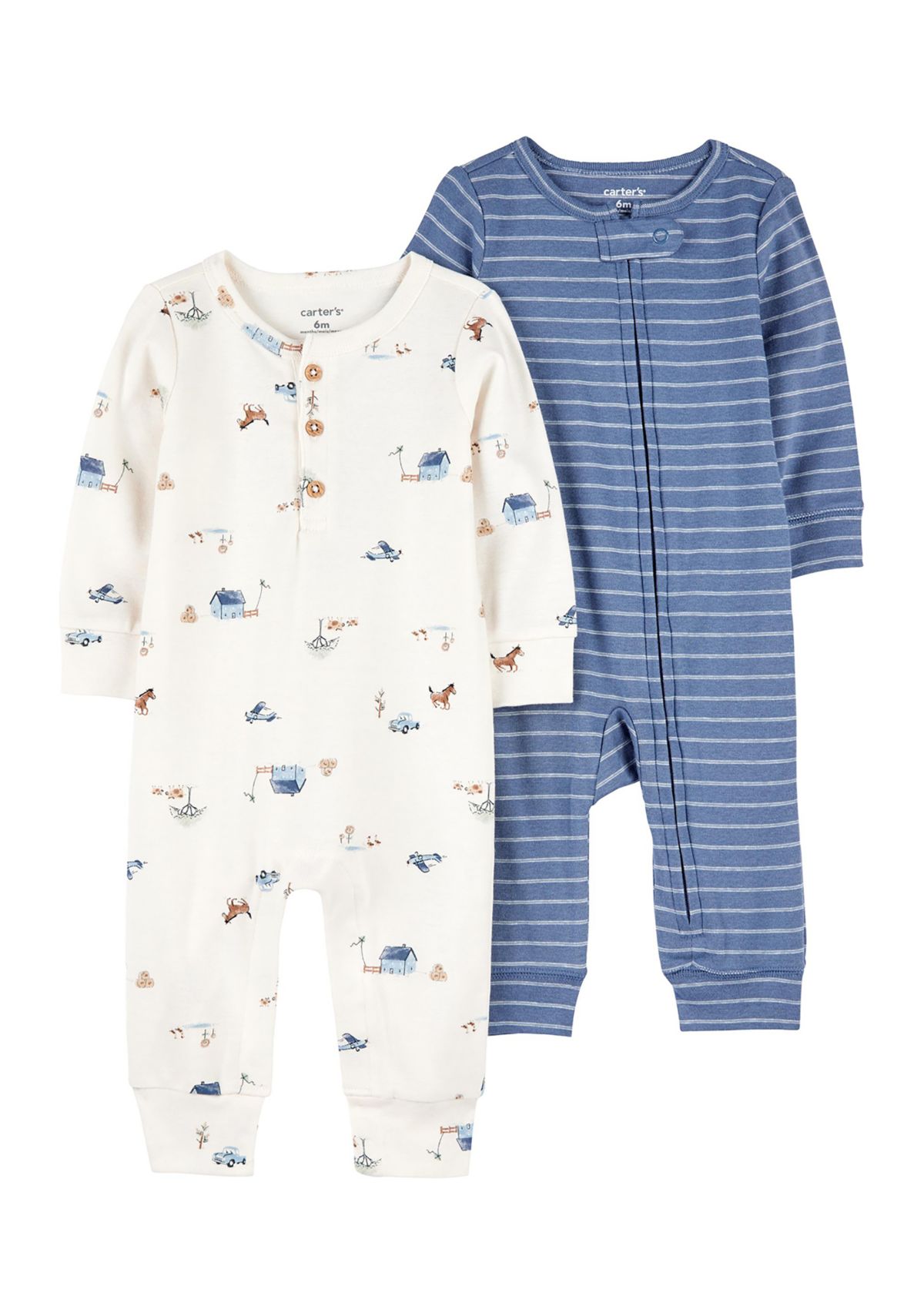 Baby Girls Set of 2 Printed Jumpsuits