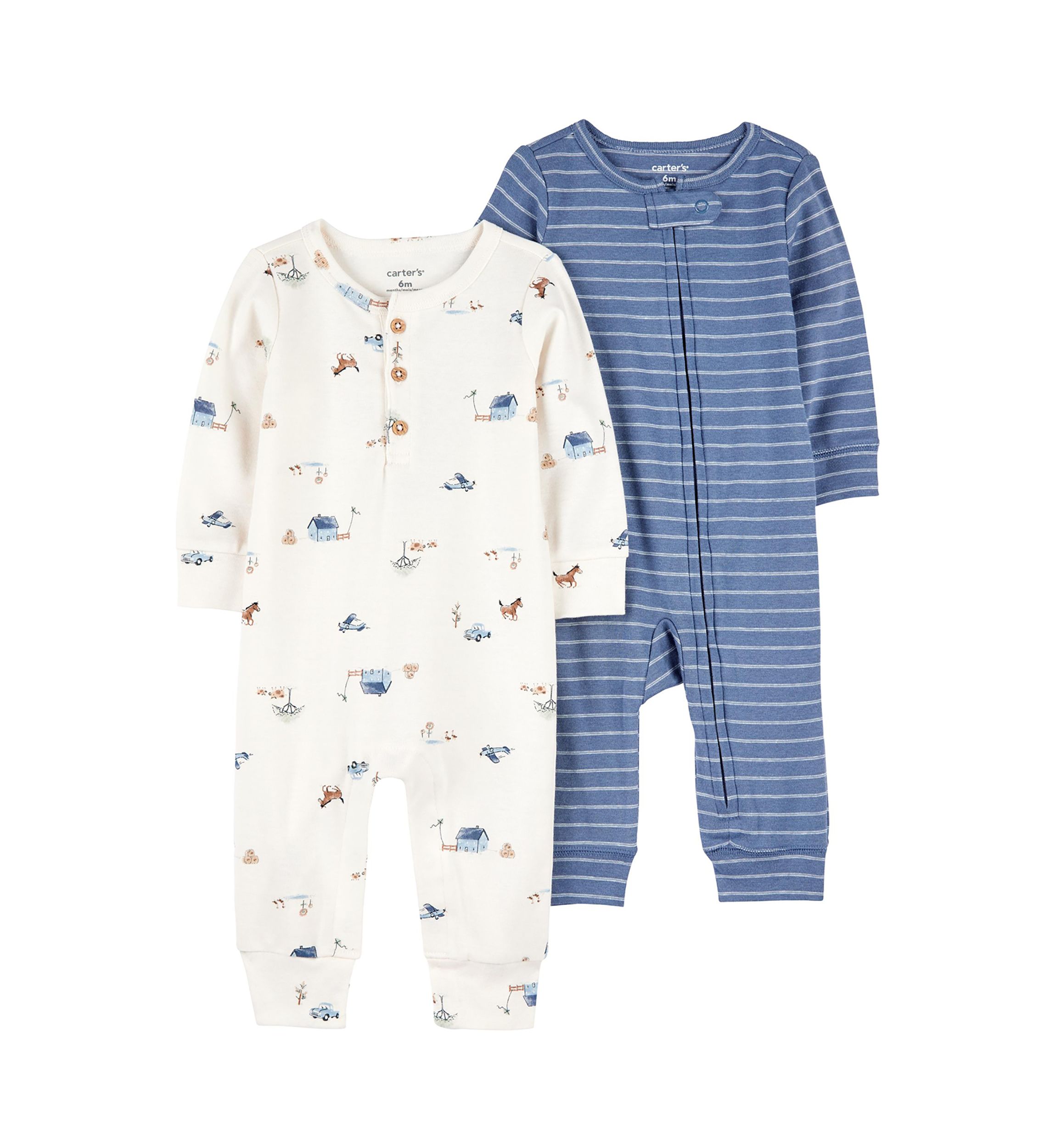 Baby Girls Set of 2 Printed Jumpsuits
