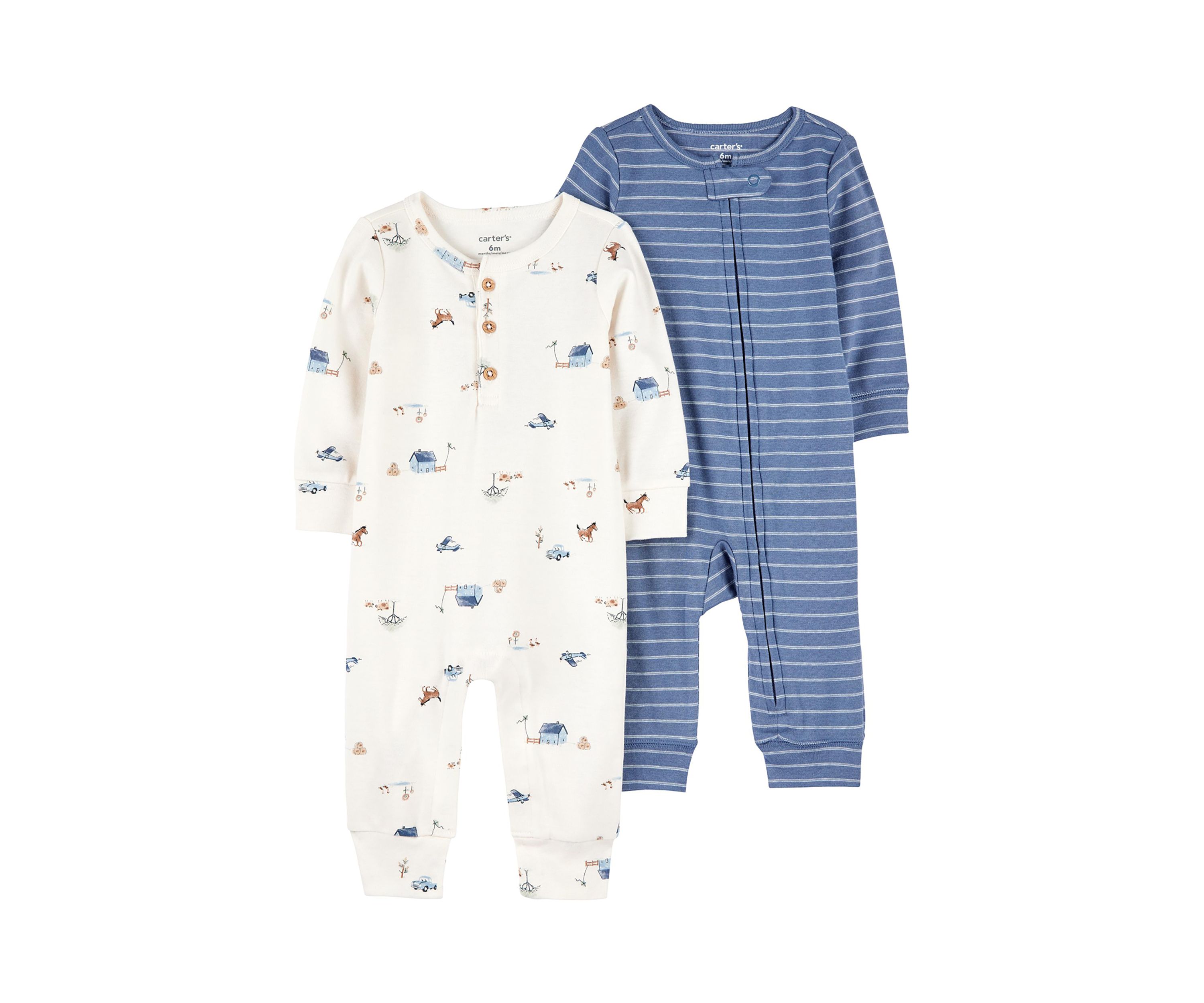 Baby Girls Set of 2 Printed Jumpsuits