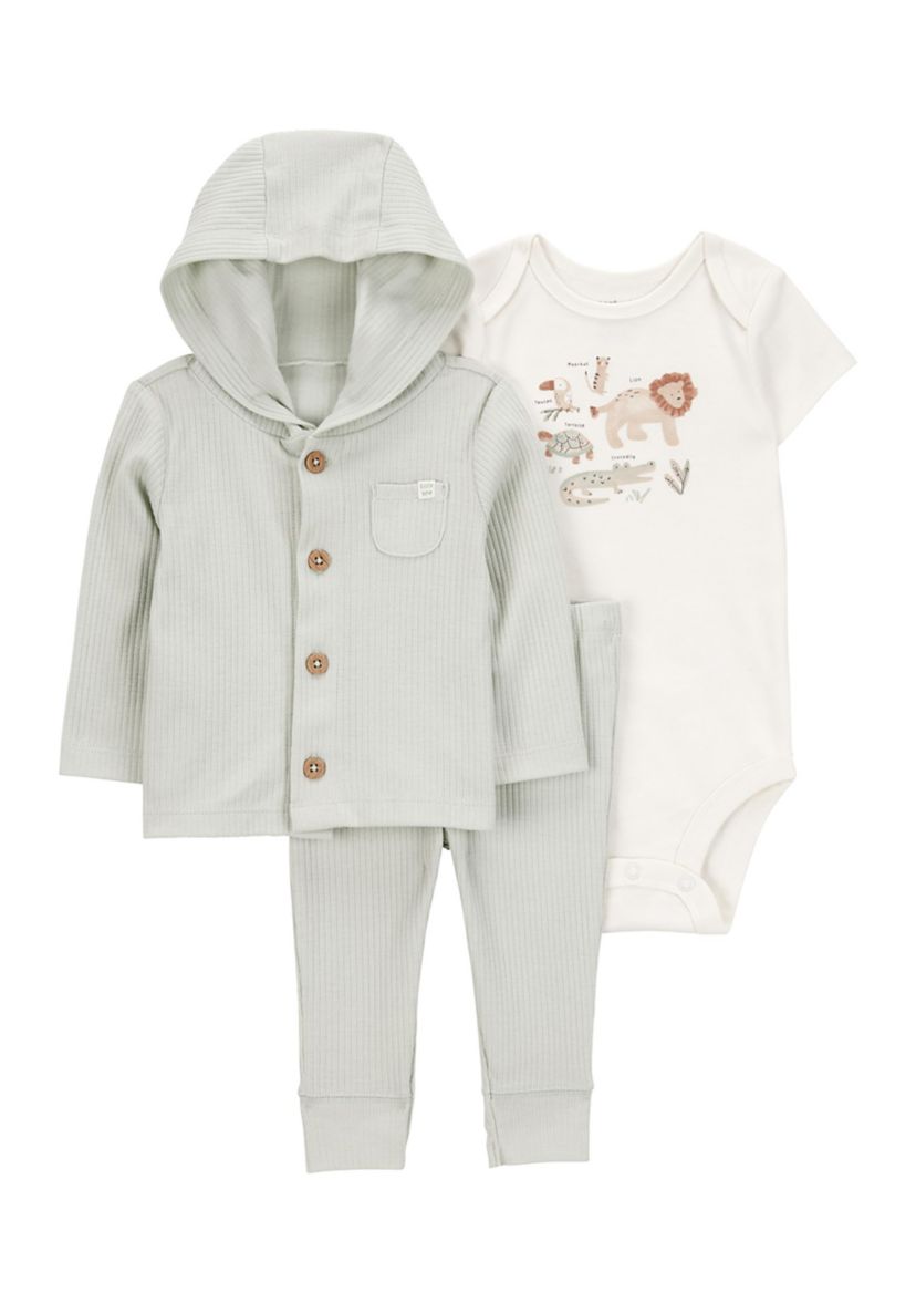 Baby Boys Three Piece Cardigan Set