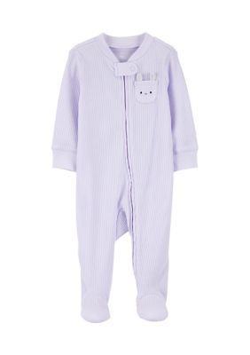 Carter's Baby Girls Long Sleeve One Piece Bodysuit, Purple, 9 Months