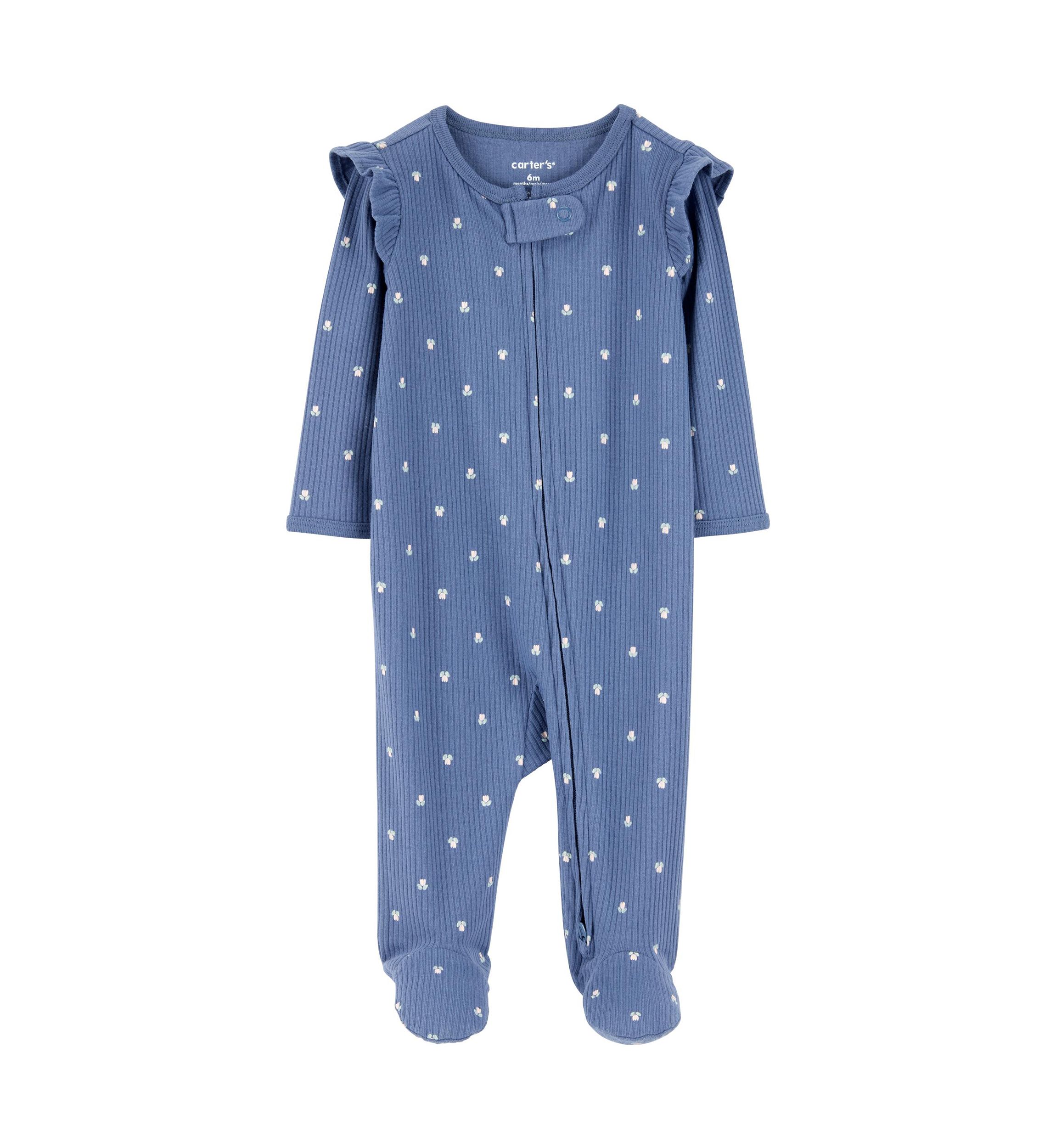 Baby Girls Printed Zip Up Jumpsuit