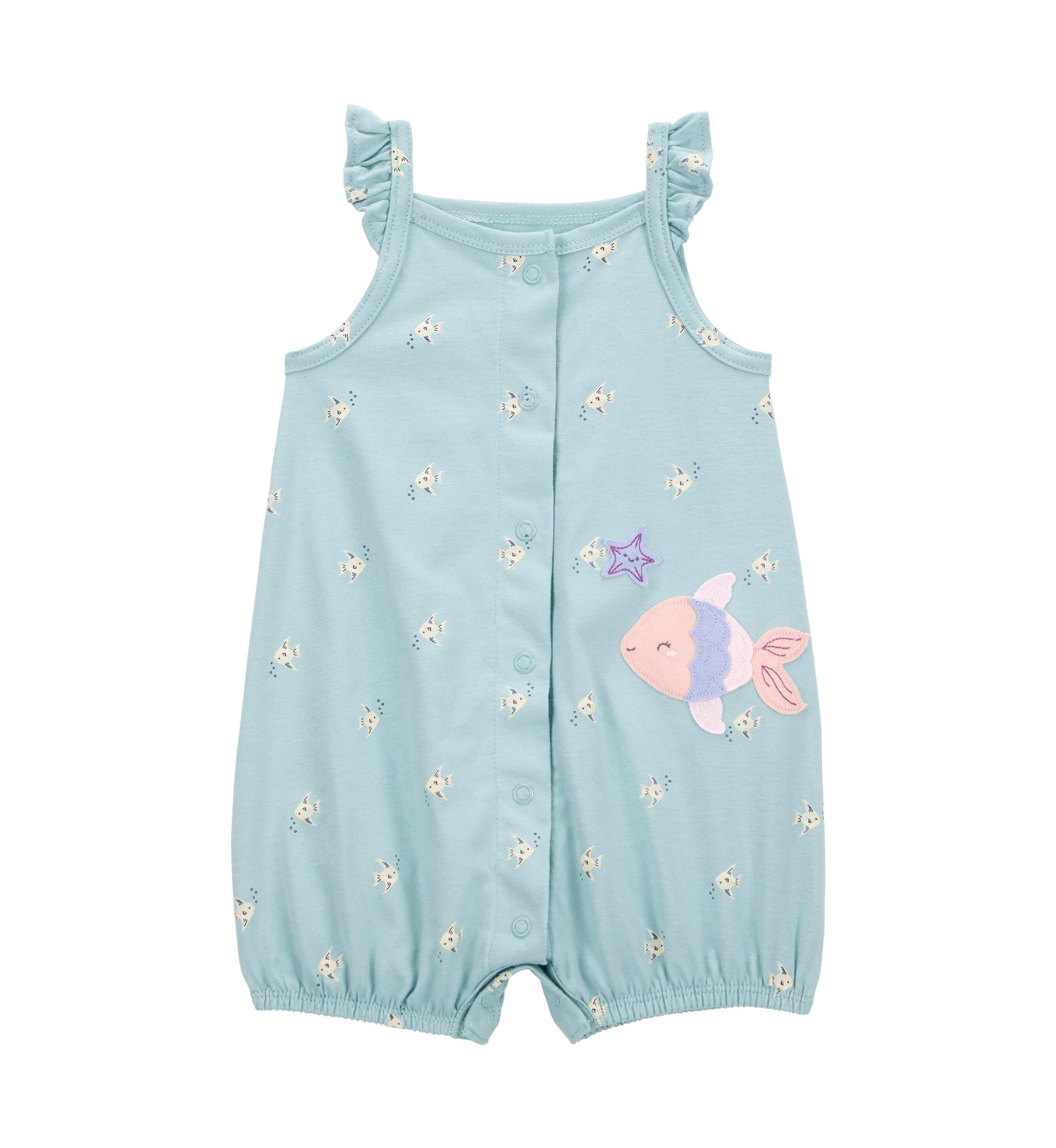 Baby Girls Fish Printed Romper