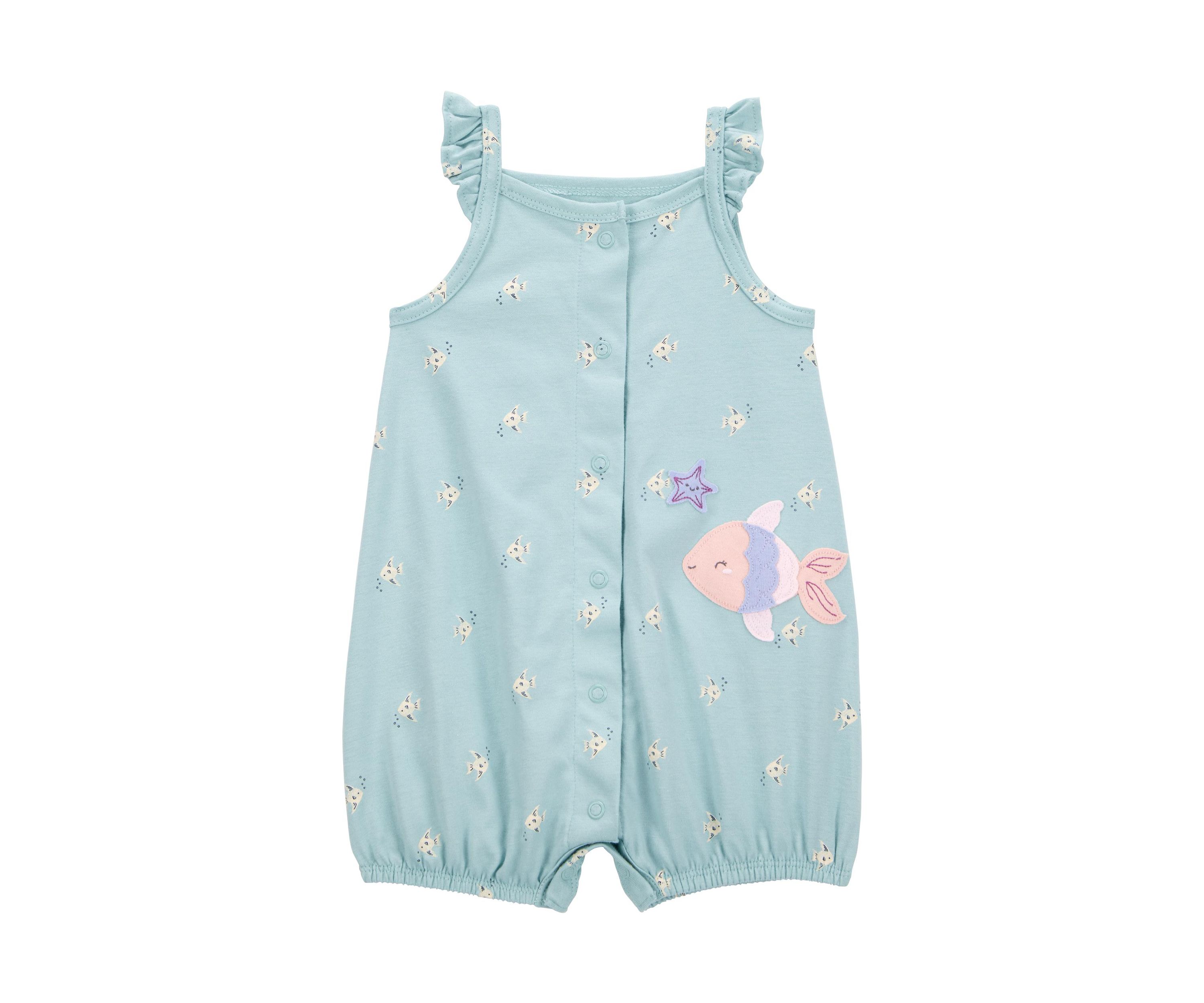Baby Girls Fish Printed Romper