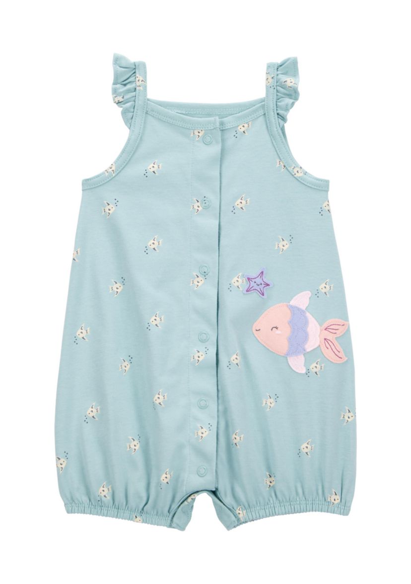 Baby Girls Fish Printed Romper