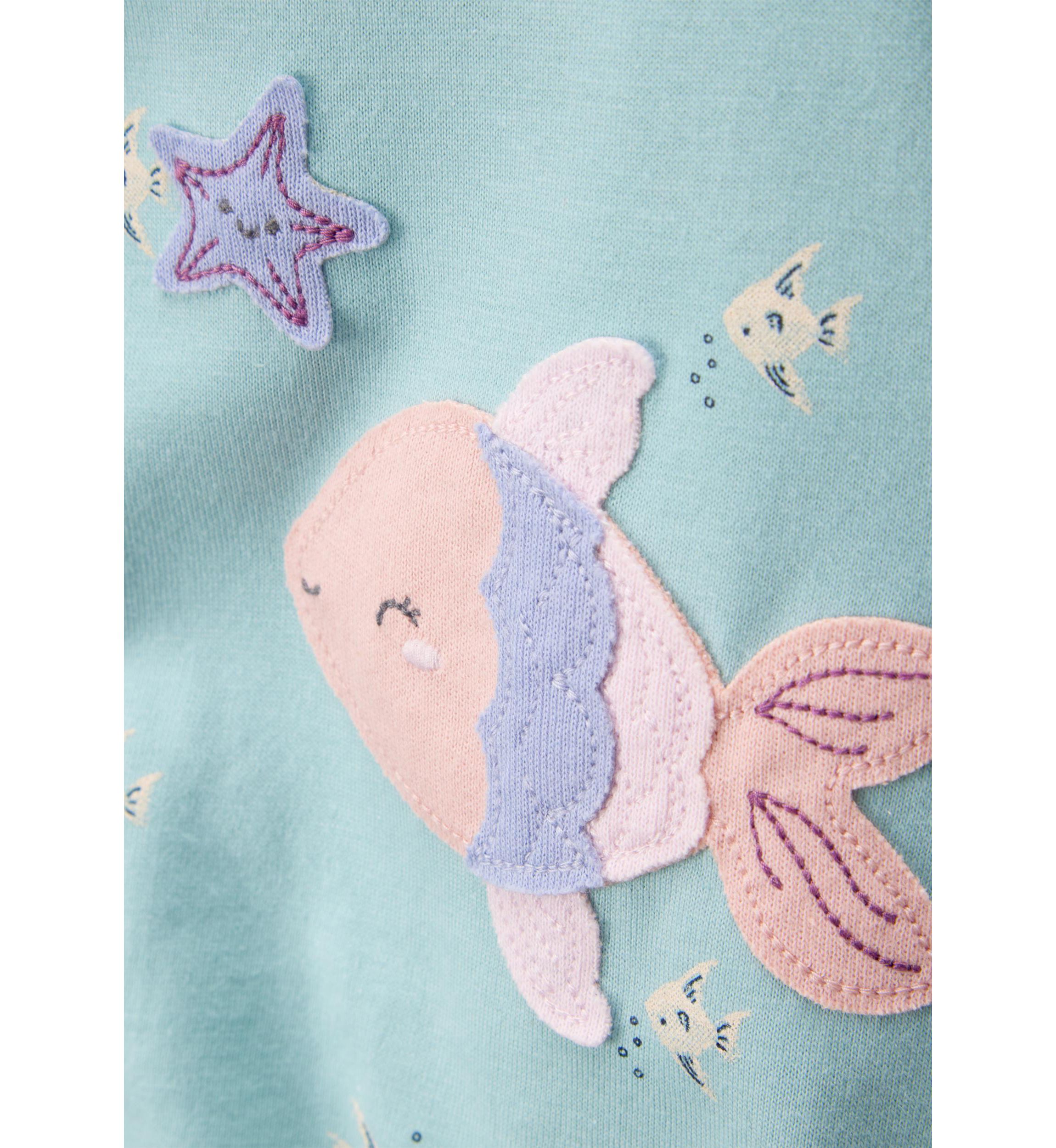 Baby Girls Fish Printed Romper