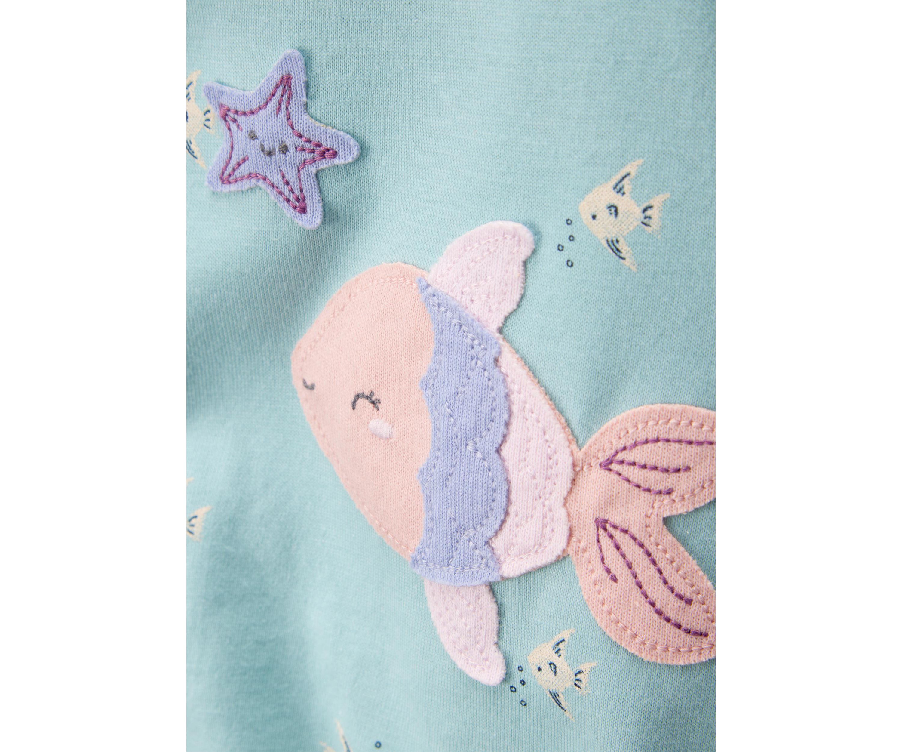 Baby Girls Fish Printed Romper