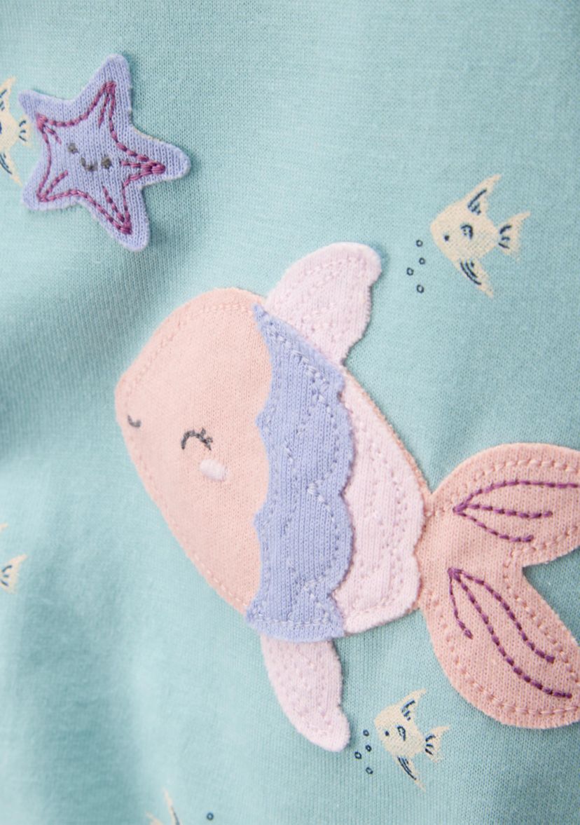 Baby Girls Fish Printed Romper