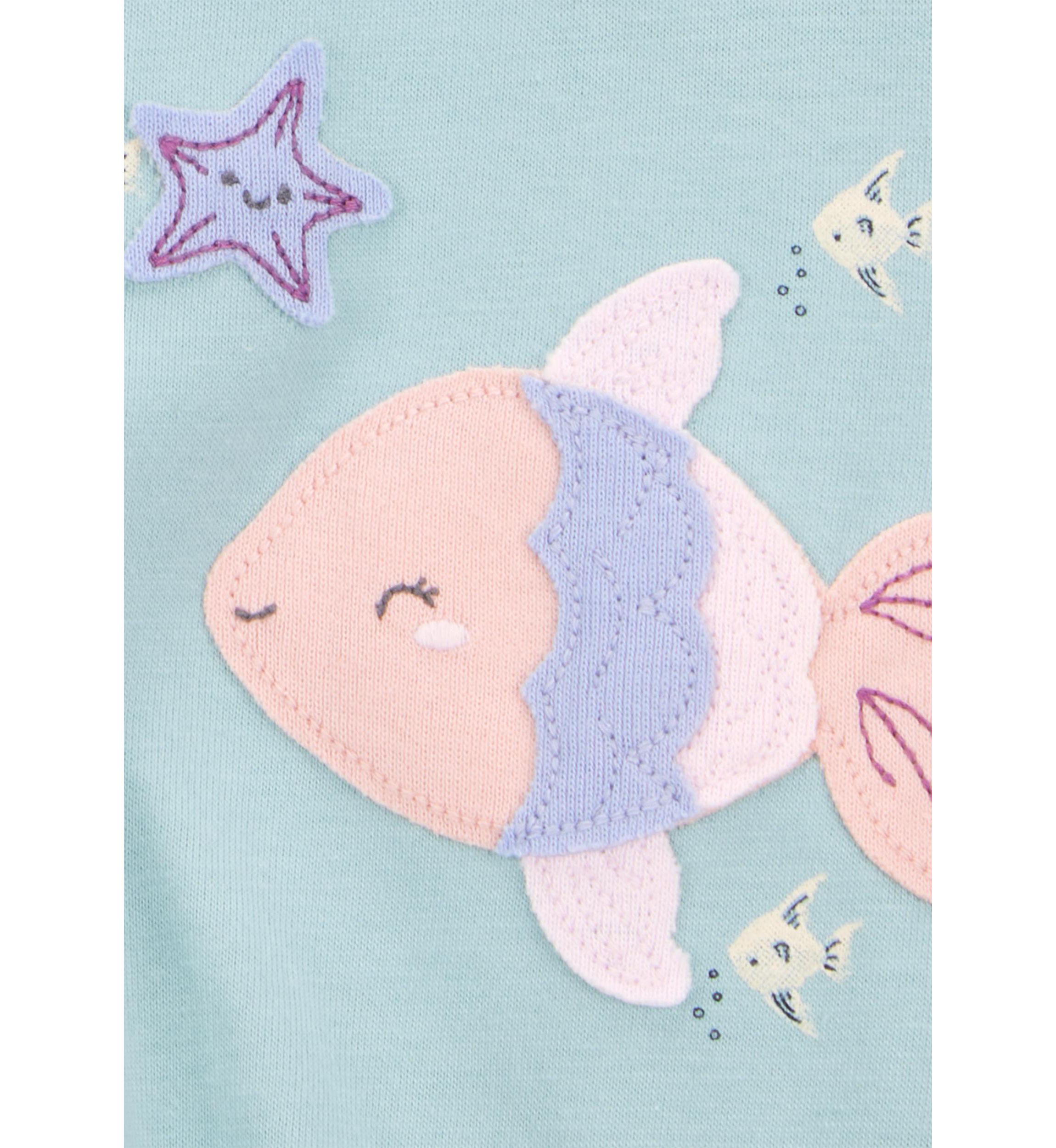 Baby Girls Fish Printed Romper