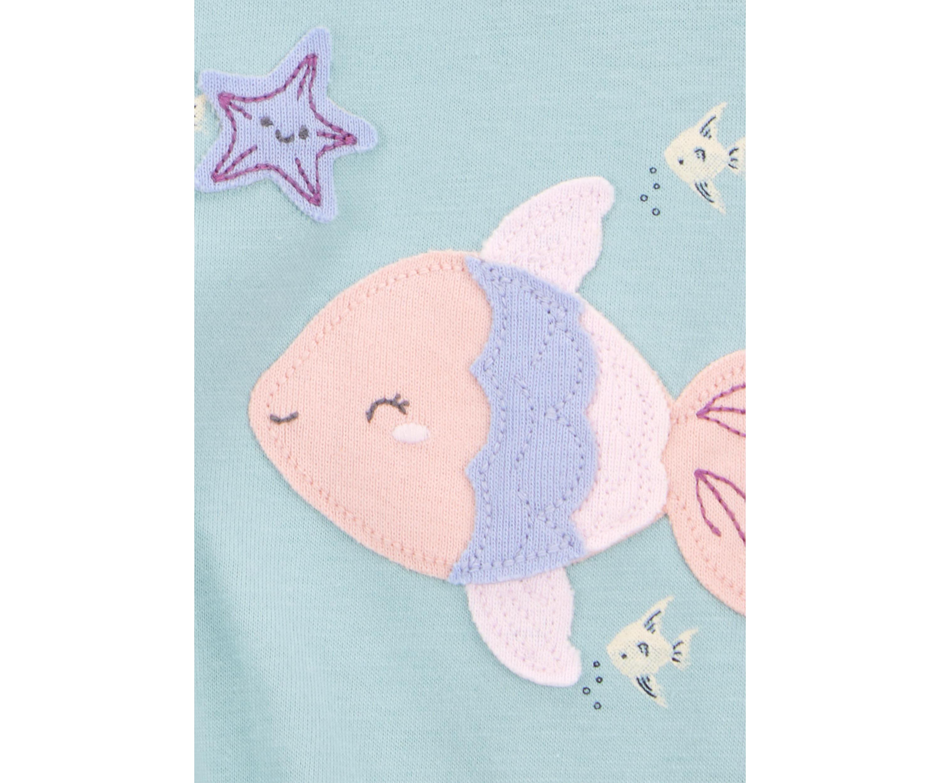 Baby Girls Fish Printed Romper