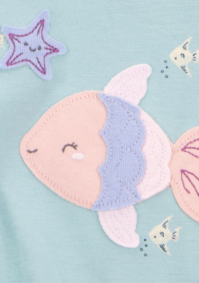 Baby Girls Fish Printed Romper