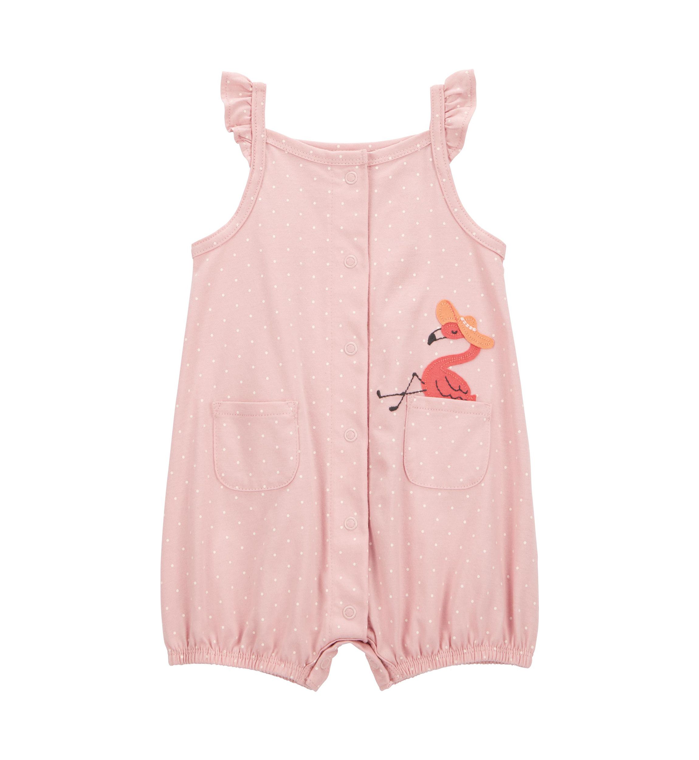 Baby Girls Flamingo Printed Romper