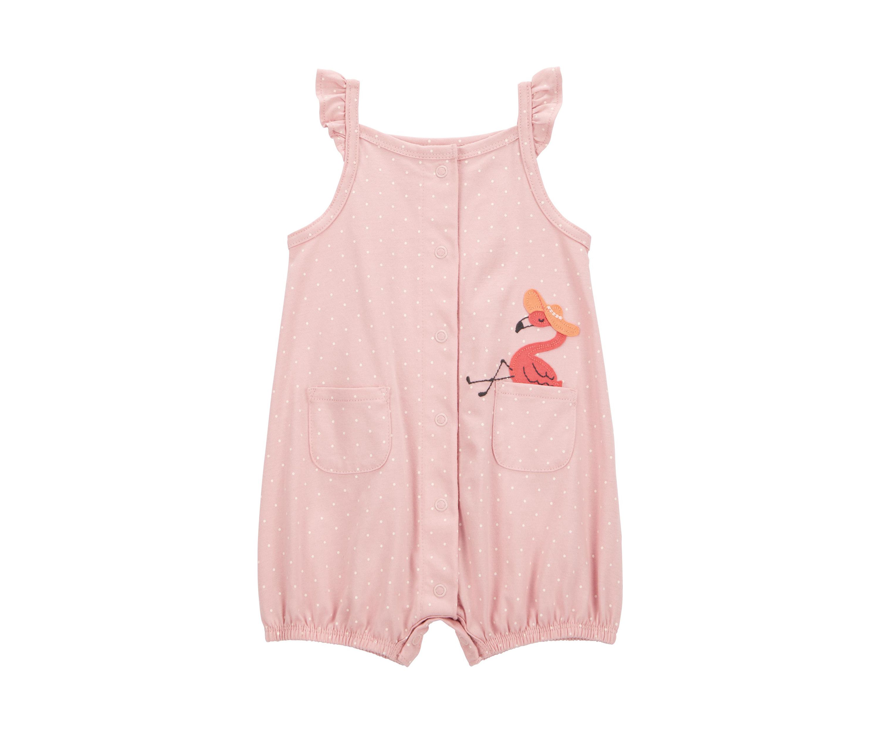Baby Girls Flamingo Printed Romper