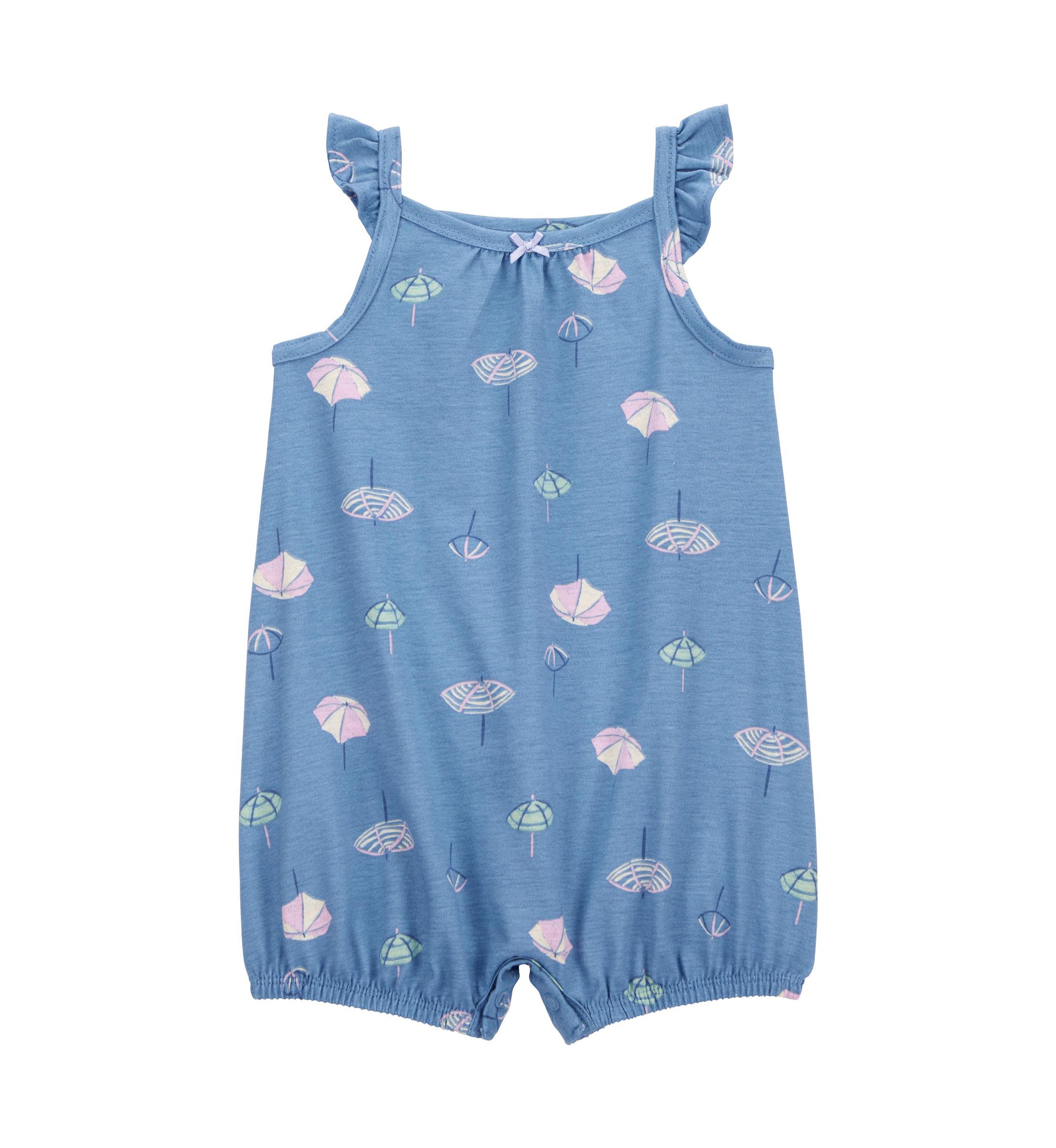 Baby Girls Umbrella Printed Romper
