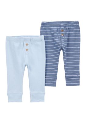 Carter's Baby Boys Cotton Pants - 2 Pack, Newborn