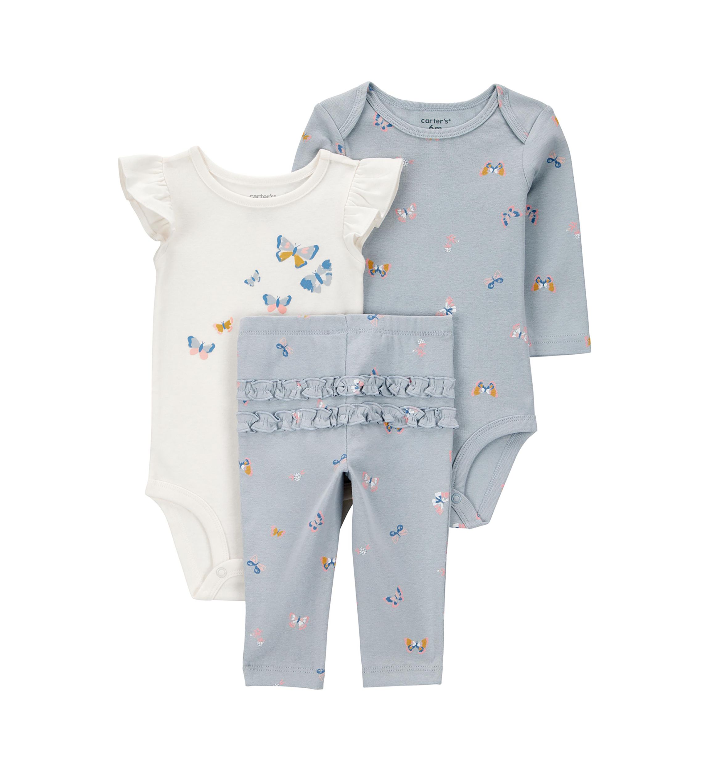 Baby Girls 3 Piece Bodysuit Set