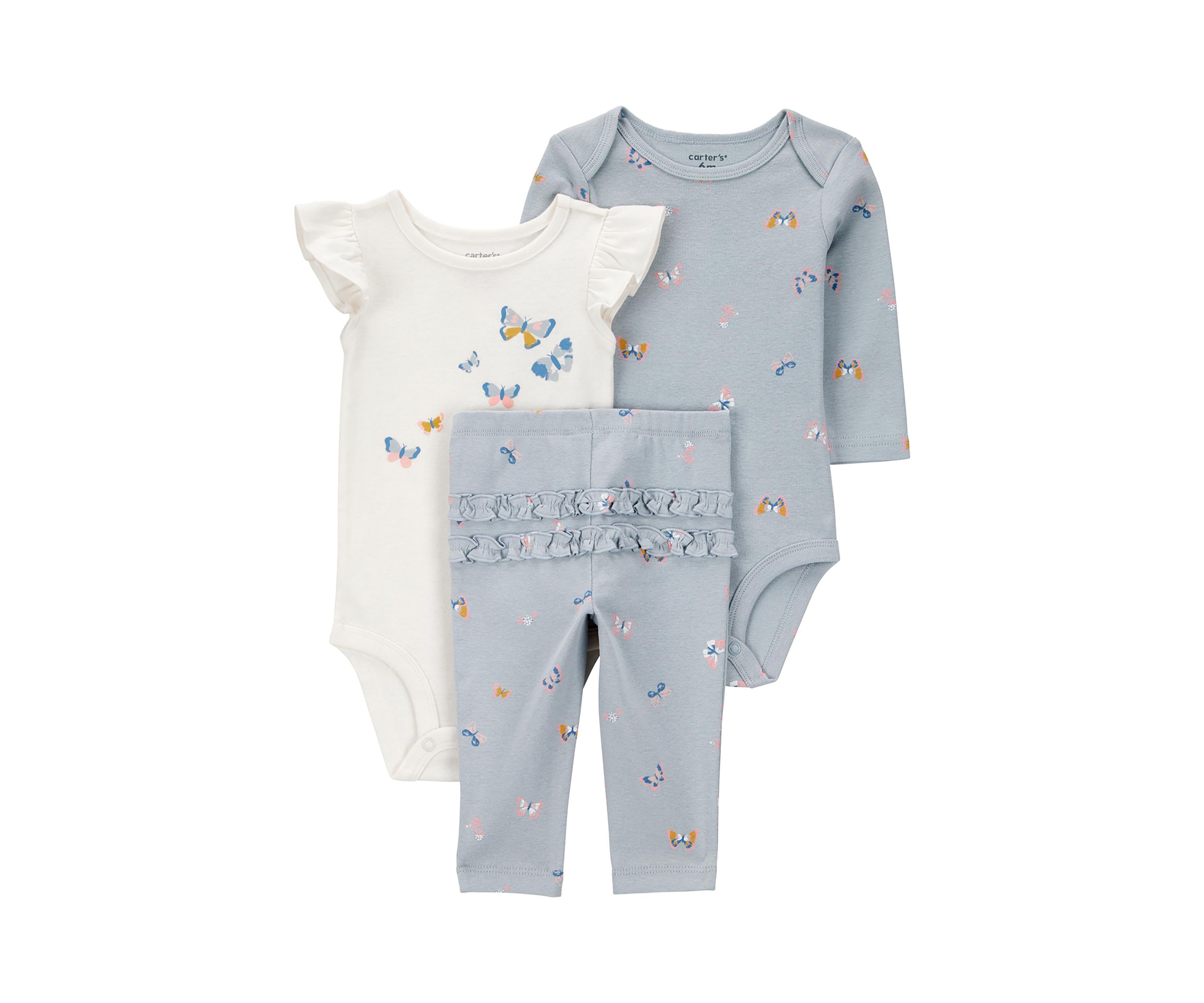 Baby Girls 3 Piece Bodysuit Set