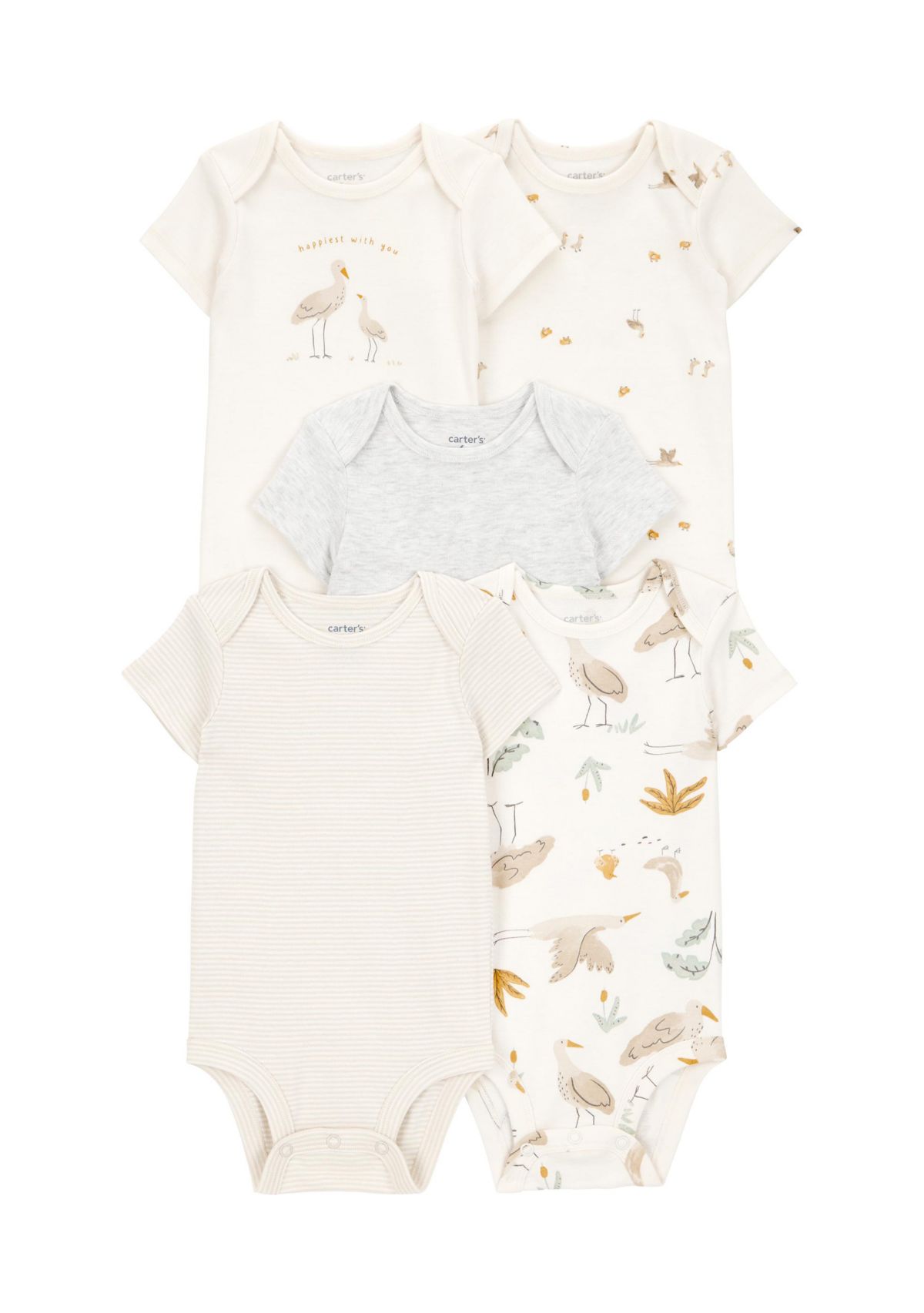 Baby Short Sleeve Bodysuit - 5 Pack