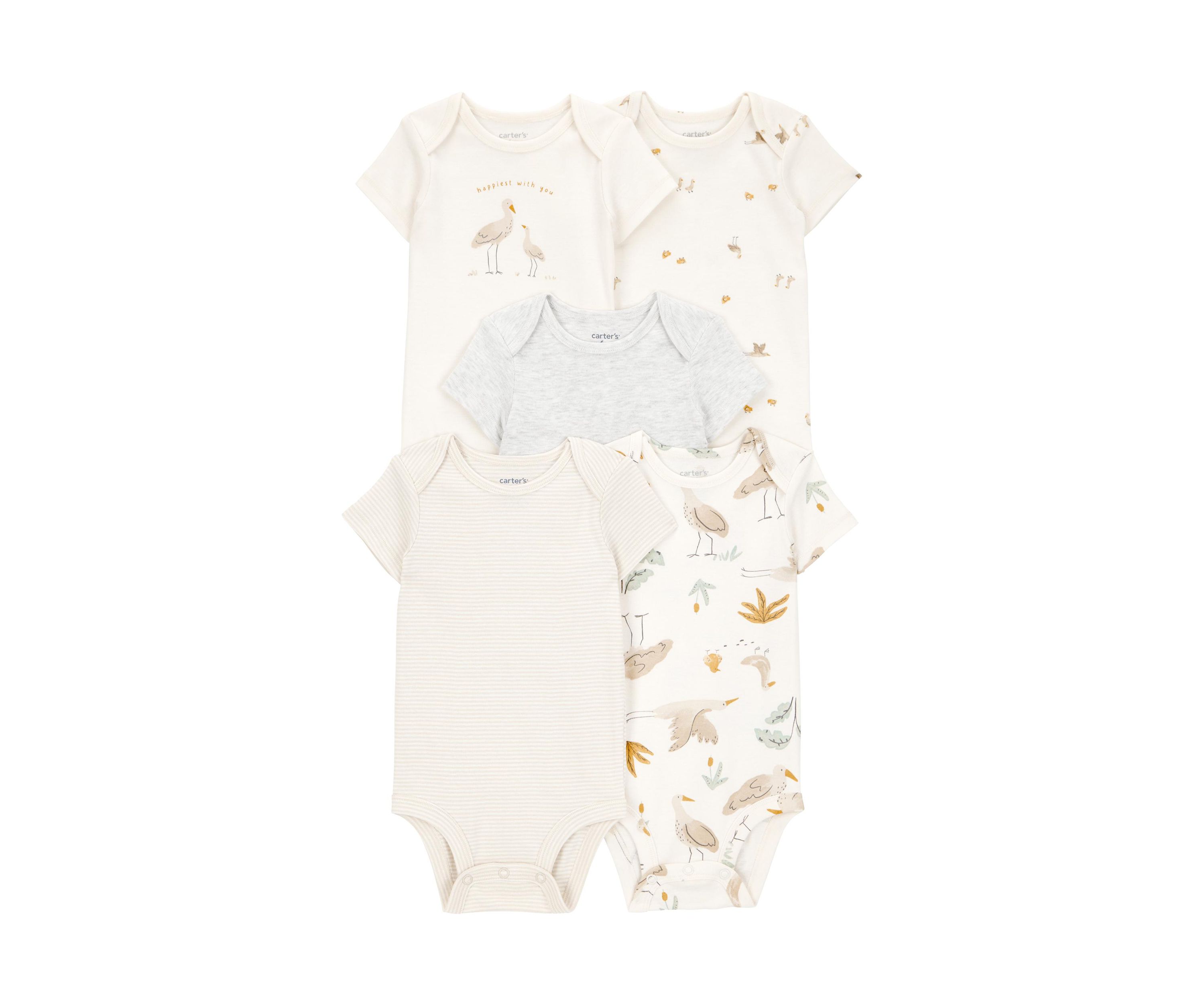Baby Short Sleeve Bodysuit - 5 Pack