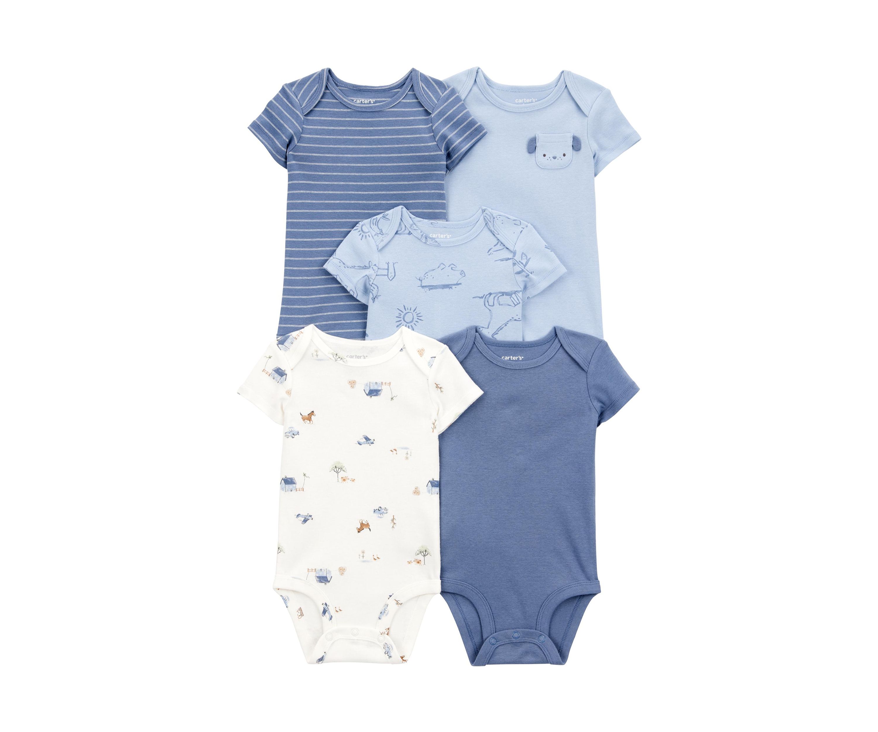 Baby Boys Short Sleeve Bodysuit - 5 Pack