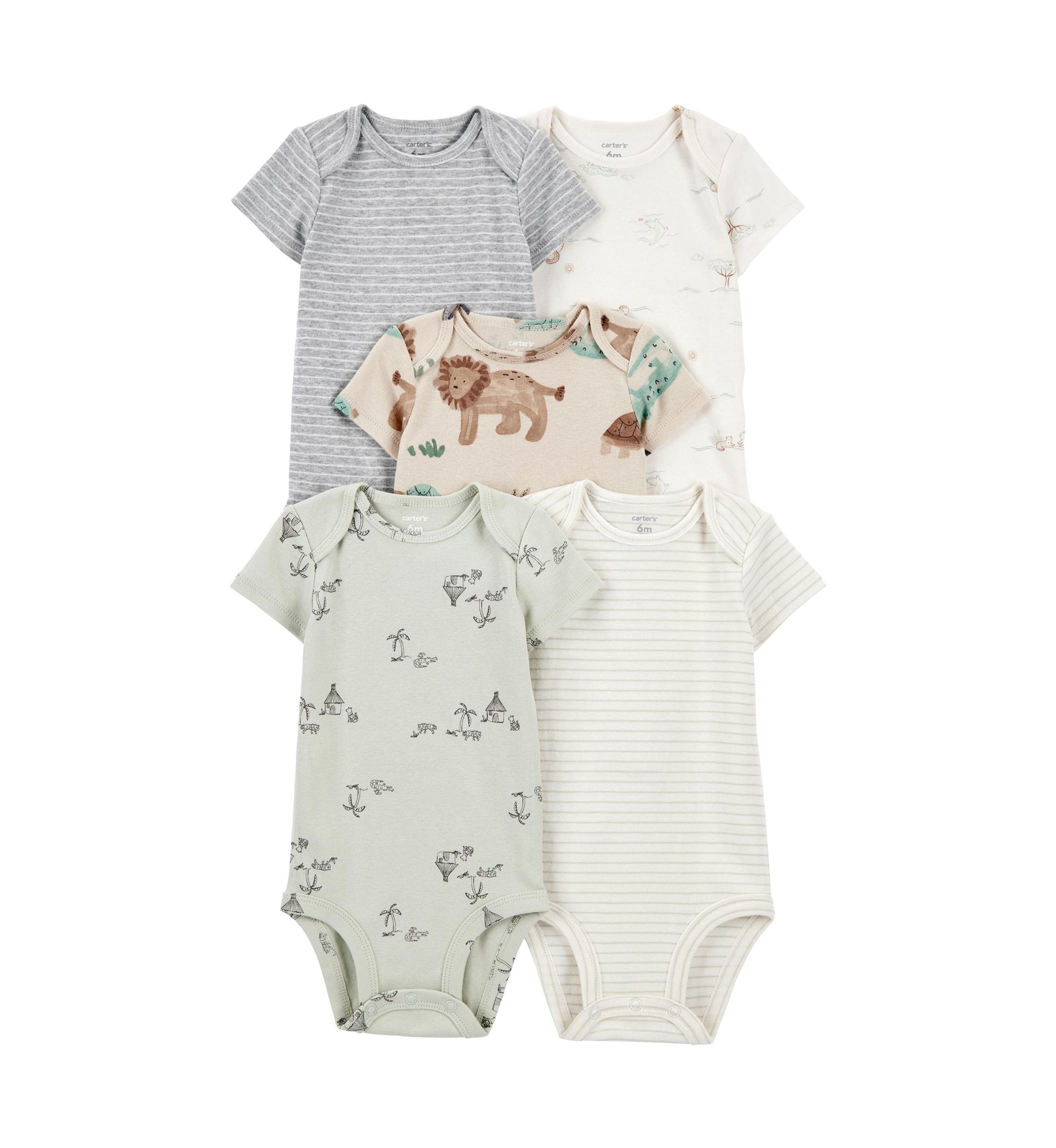 Baby Boys Short Sleeve Bodysuit - 5 Pack