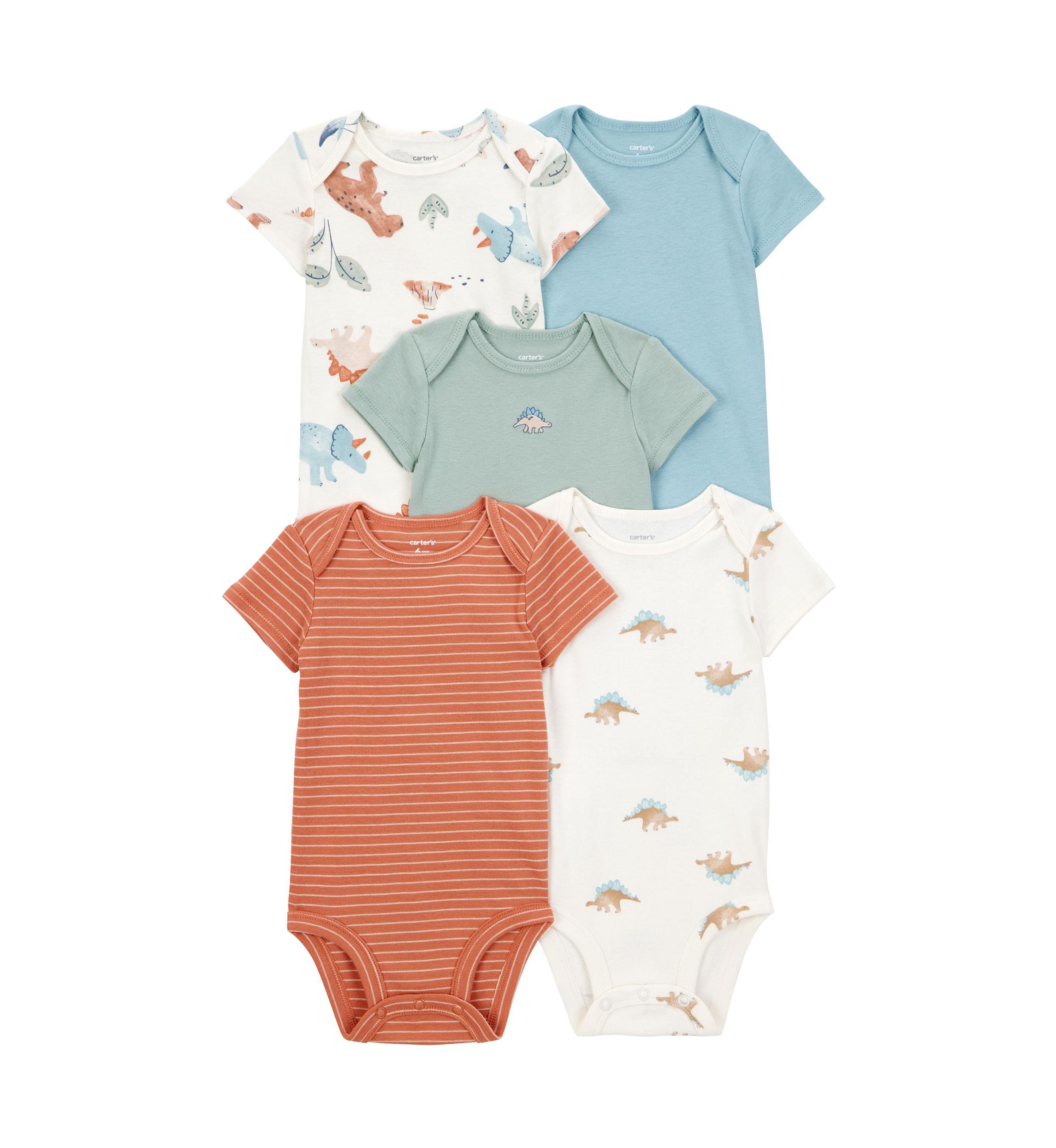 Baby Boys Short Sleeve Bodysuits - 5 Pack