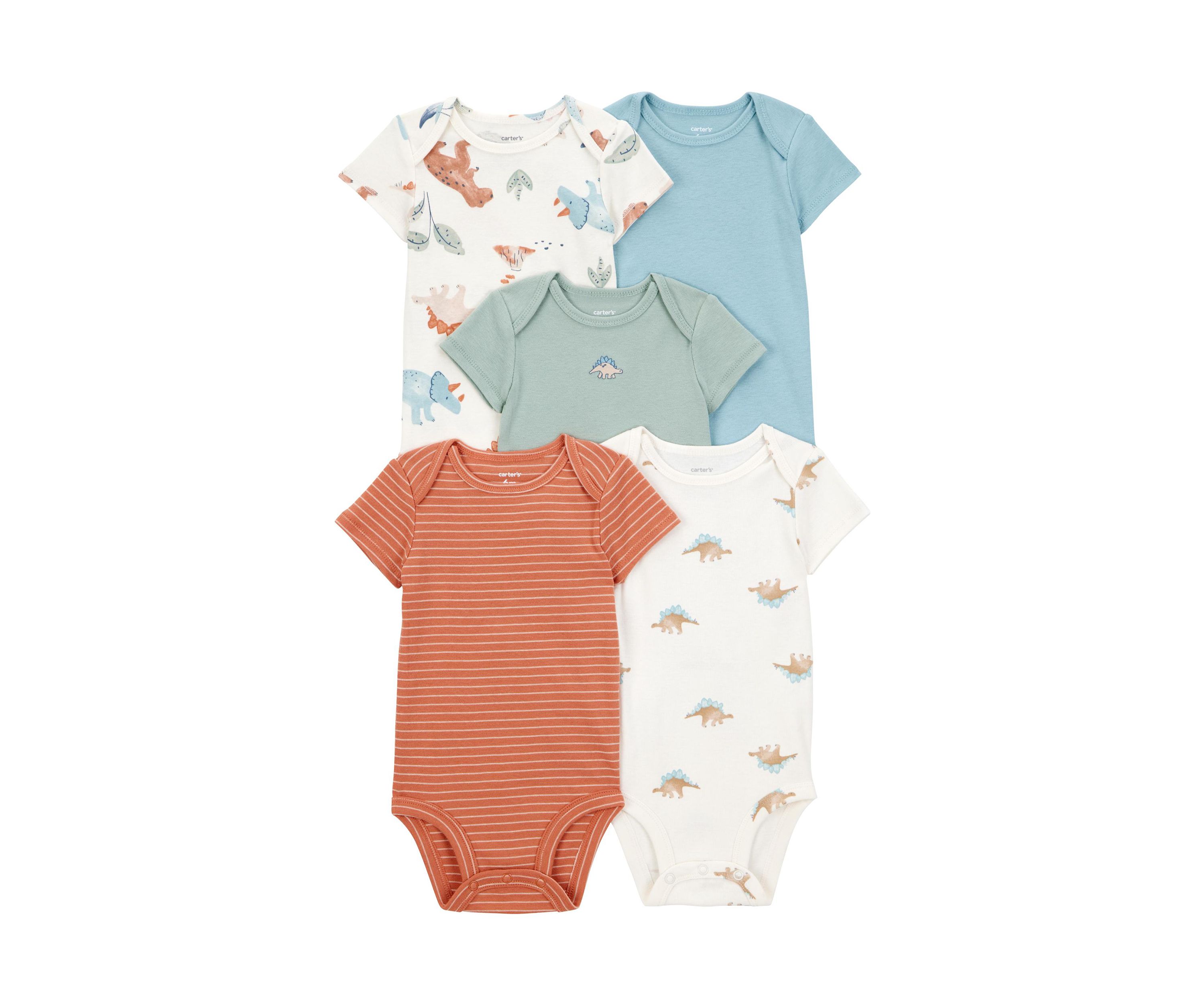 Baby Boys Short Sleeve Bodysuits - 5 Pack
