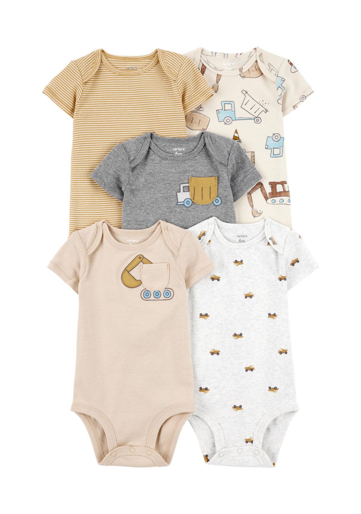 Baby Boys Short Sleeve Bodysuits - 5 Pack