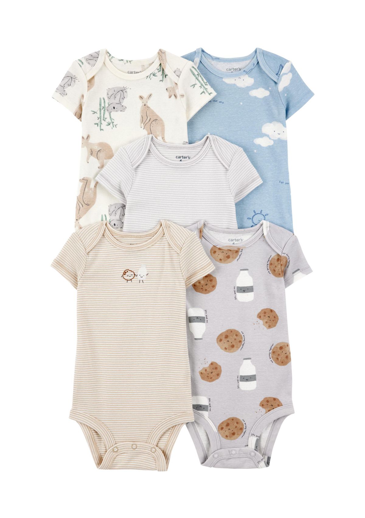 Baby Boys Short Sleeve Bodysuits - 5 Pack