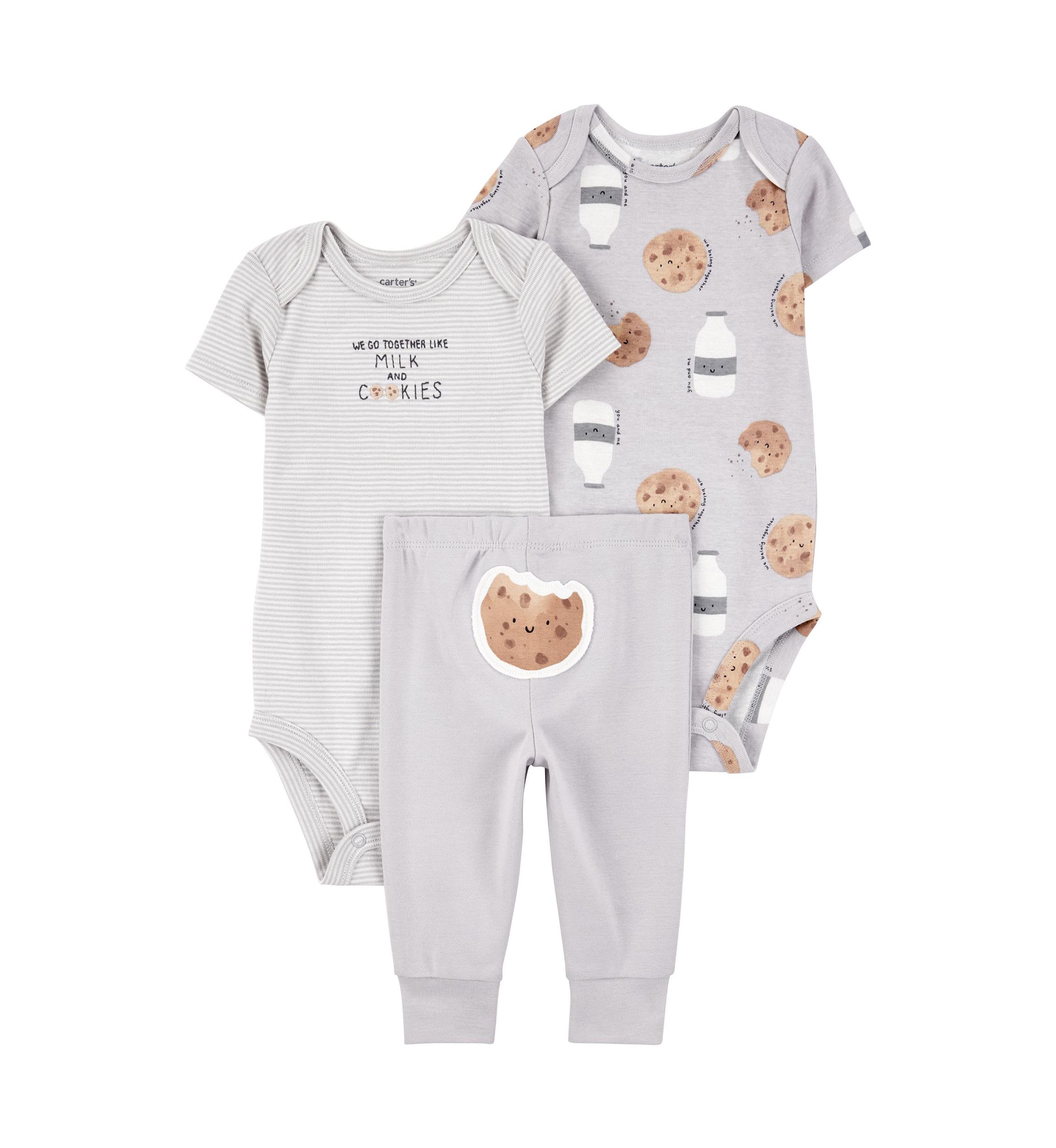 Baby 3 Piece Cookie Bodysuit Set